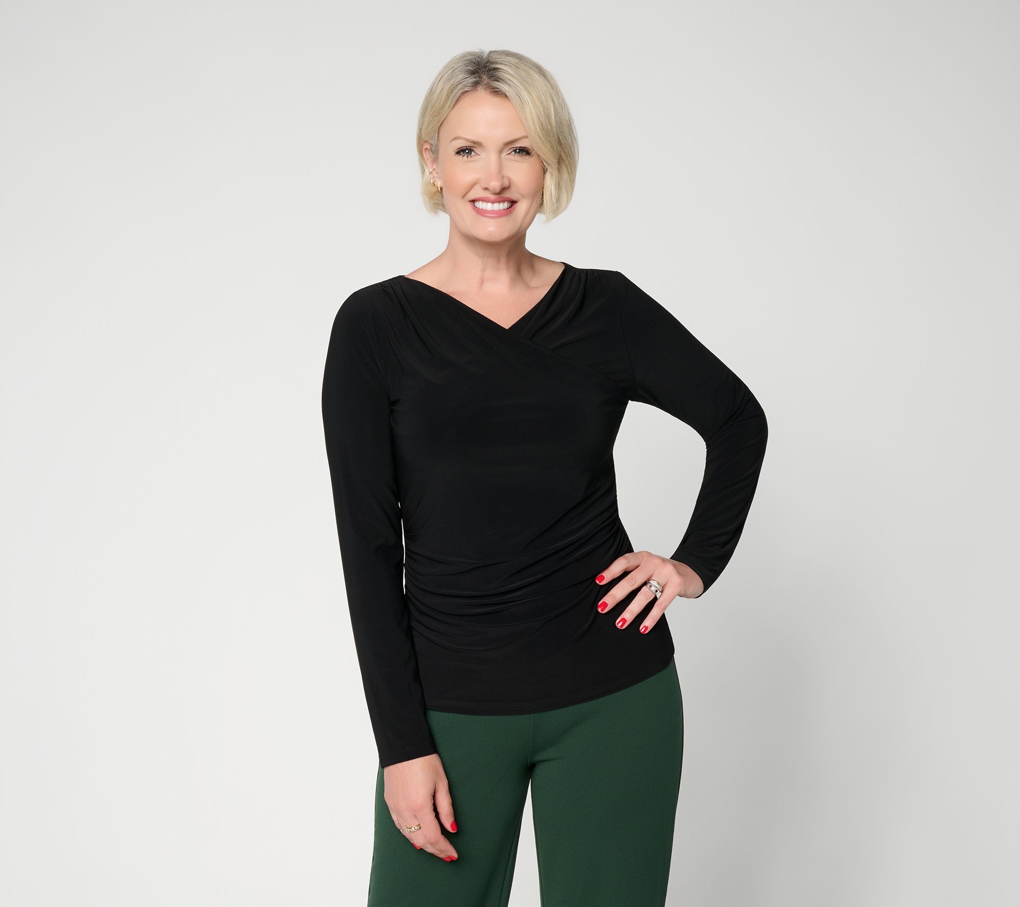 Dennis Basso Basics Italia Knit Bateau Neck Knit Top