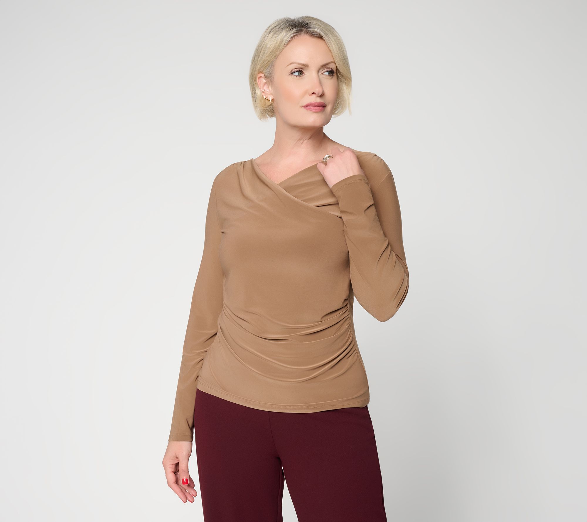 Dennis Basso Basics Italia Knit Bateau Neck Knit Top