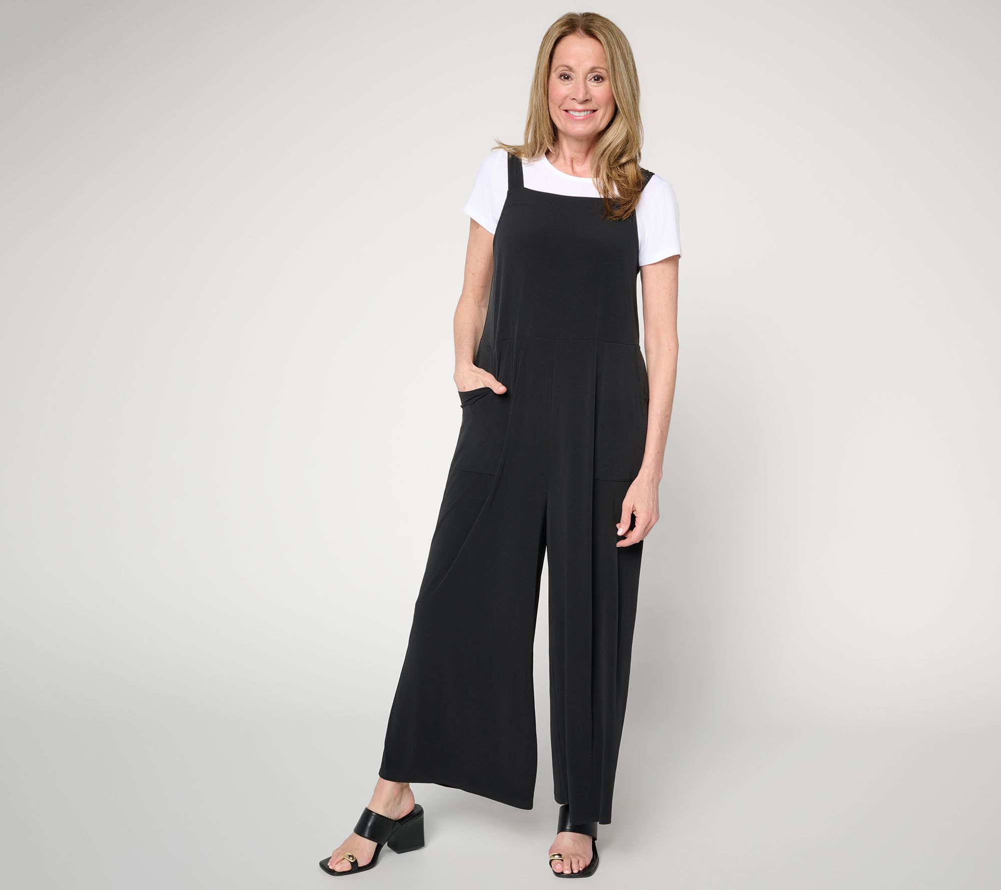 "As Is" Women with Control Petite Como Jersey Overall Set