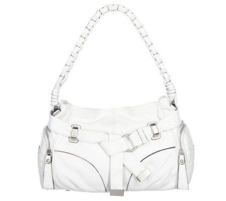 B. Makowsky Leather Hobo Bag with Belt and Braided Strap - Page 1 — QVC.com