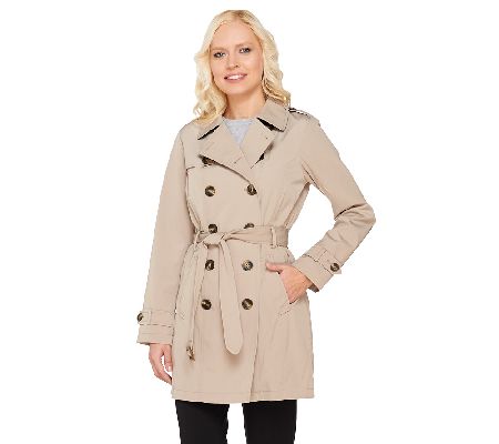 Liz Claiborne New York Double Breasted Trench Coat - Page 1 — QVC.com
