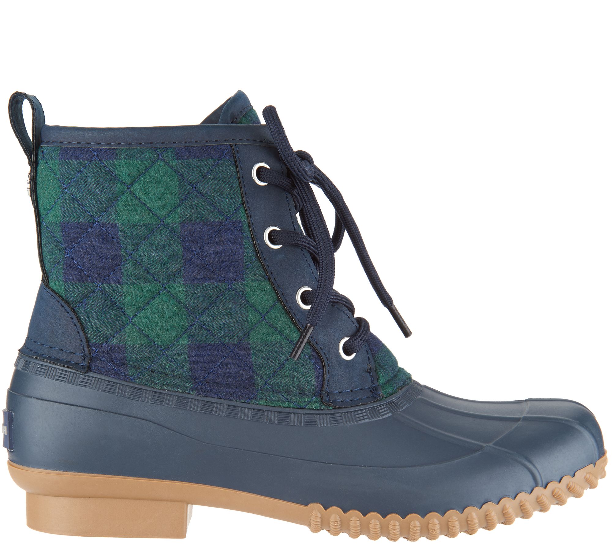 Isaac Mizrahi Live! Plaid Waterproof MidShaft LaceUp Boots
