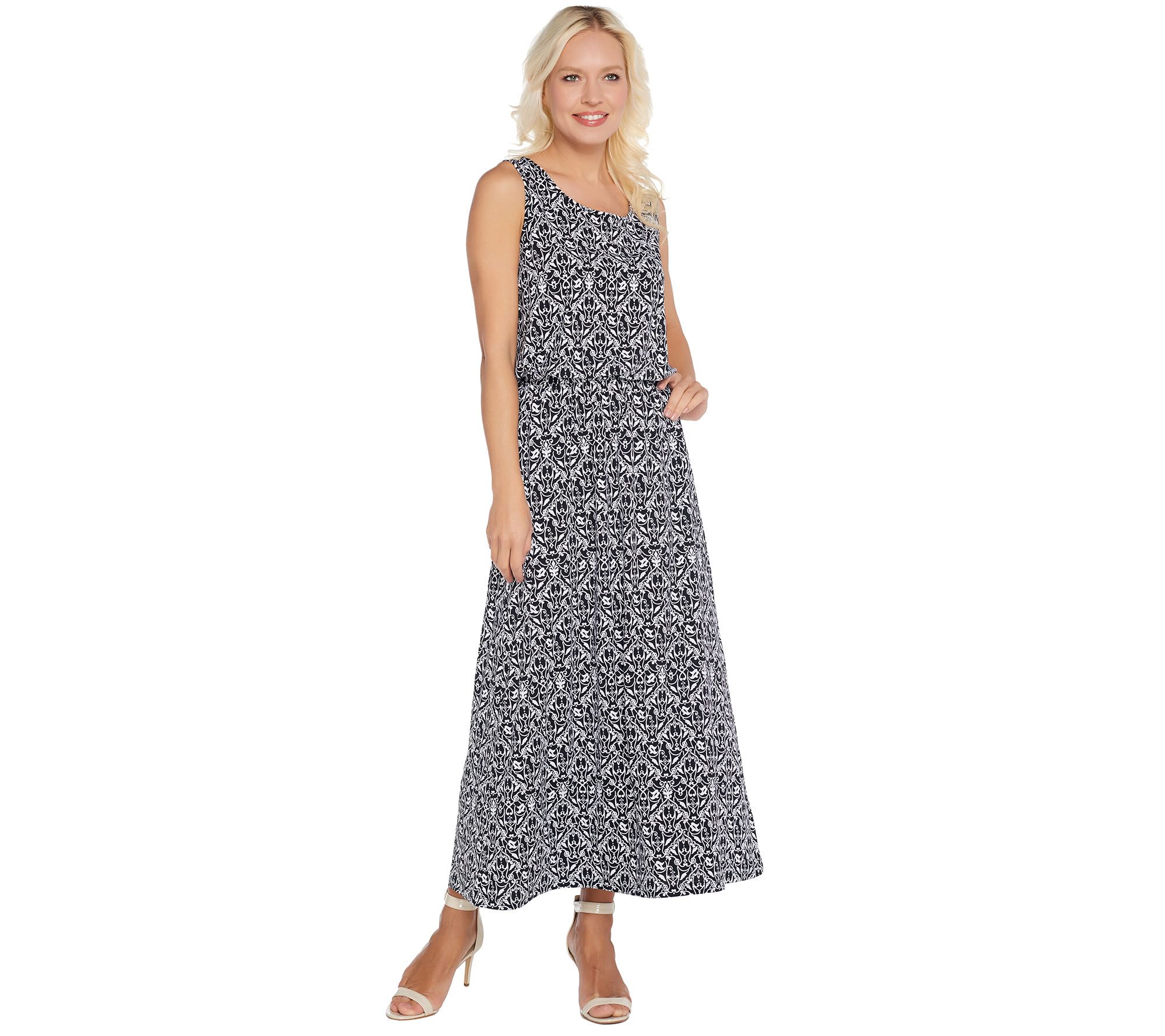 Joan Rivers Petite Length Printed Knit Maxi Dress with Pockets - Page 1 ...