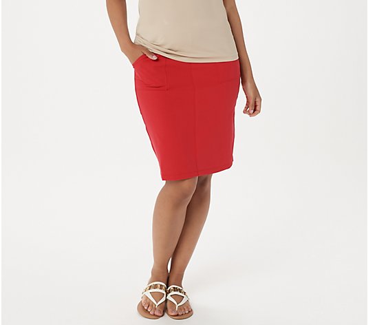 Susan Graver Weekend Premium Stretch Skirt with Pockets