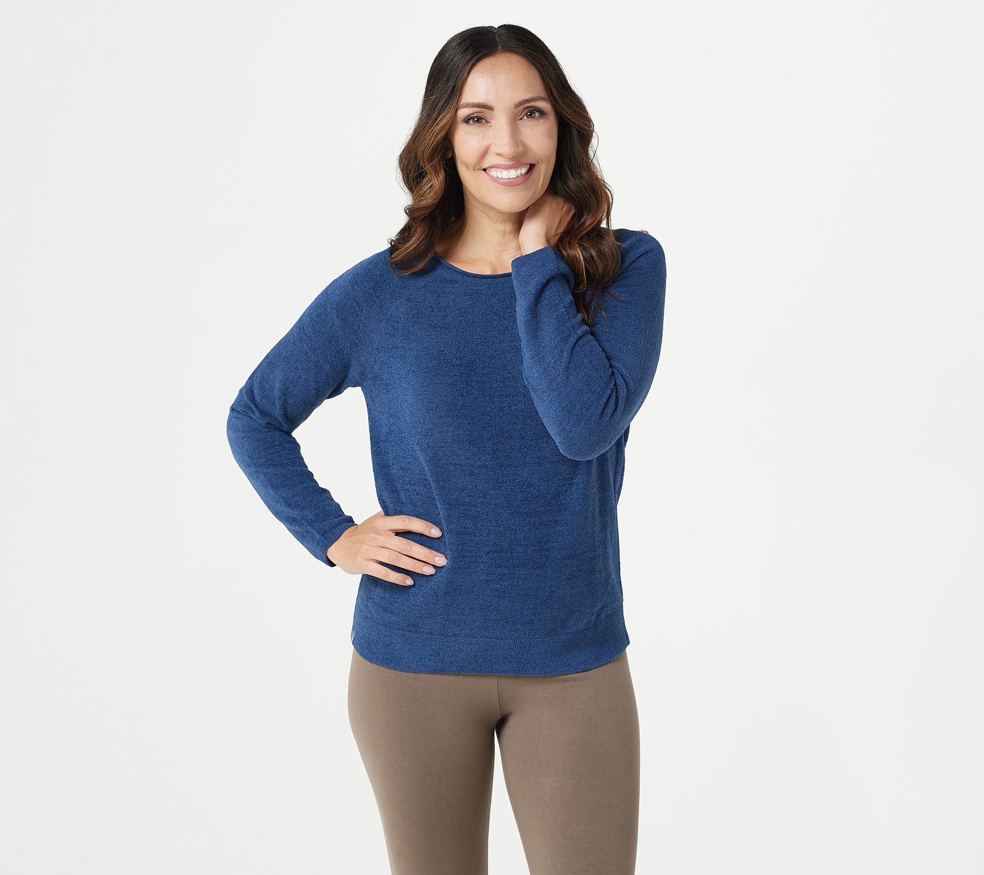 Barefoot Dreams CozyChic Ultra Lite Rolled Neck Pullover - QVC.com
