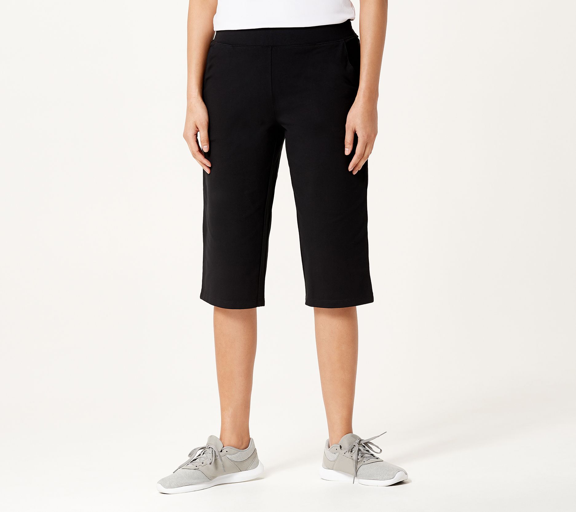 "As Is" Denim & Co. Active Duo Stretch Skimmer Length Pants