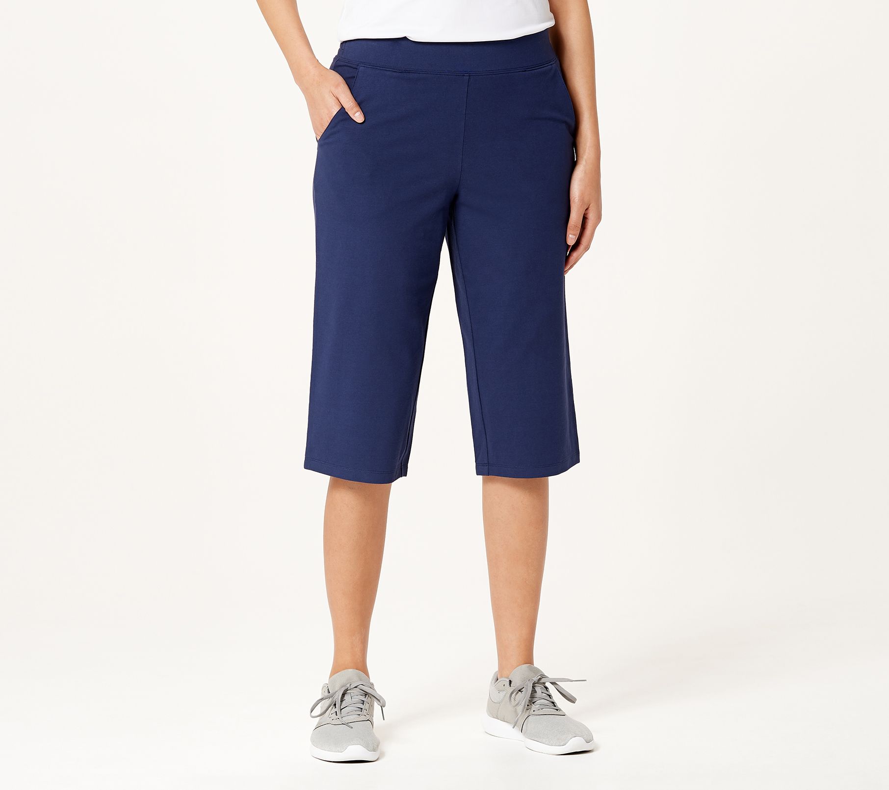 "As Is" Denim & Co. Active Duo Stretch Skimmer Length Pants