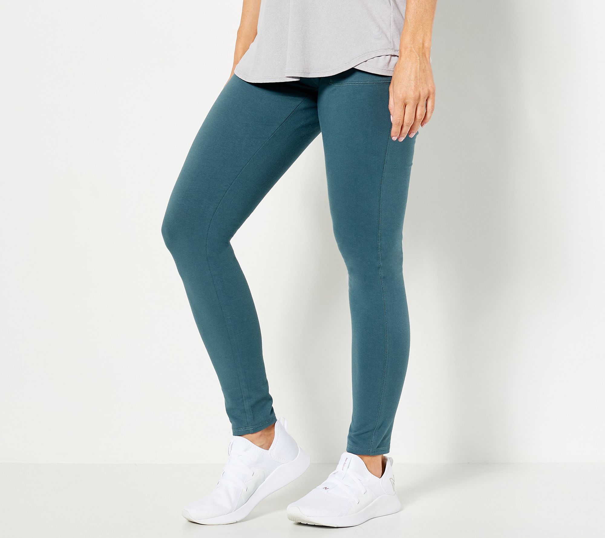 Denim & Co. Active Regulars Duo Stretch Legging with Wide Waistband 
