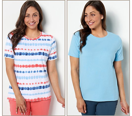 Denim & Co. Pack of 2 Perfect Jersey Americana Tops