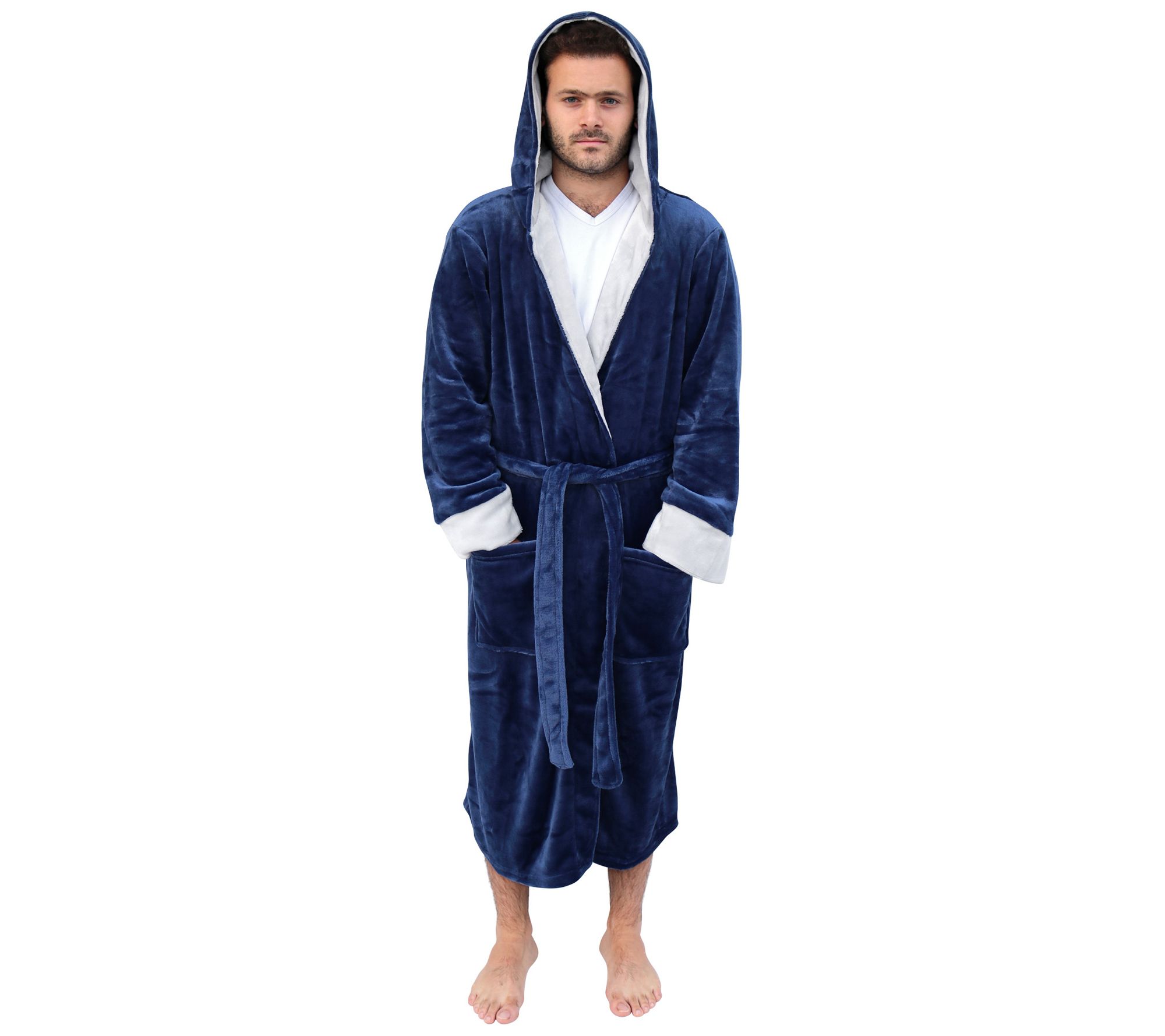 plush mens robe with hood