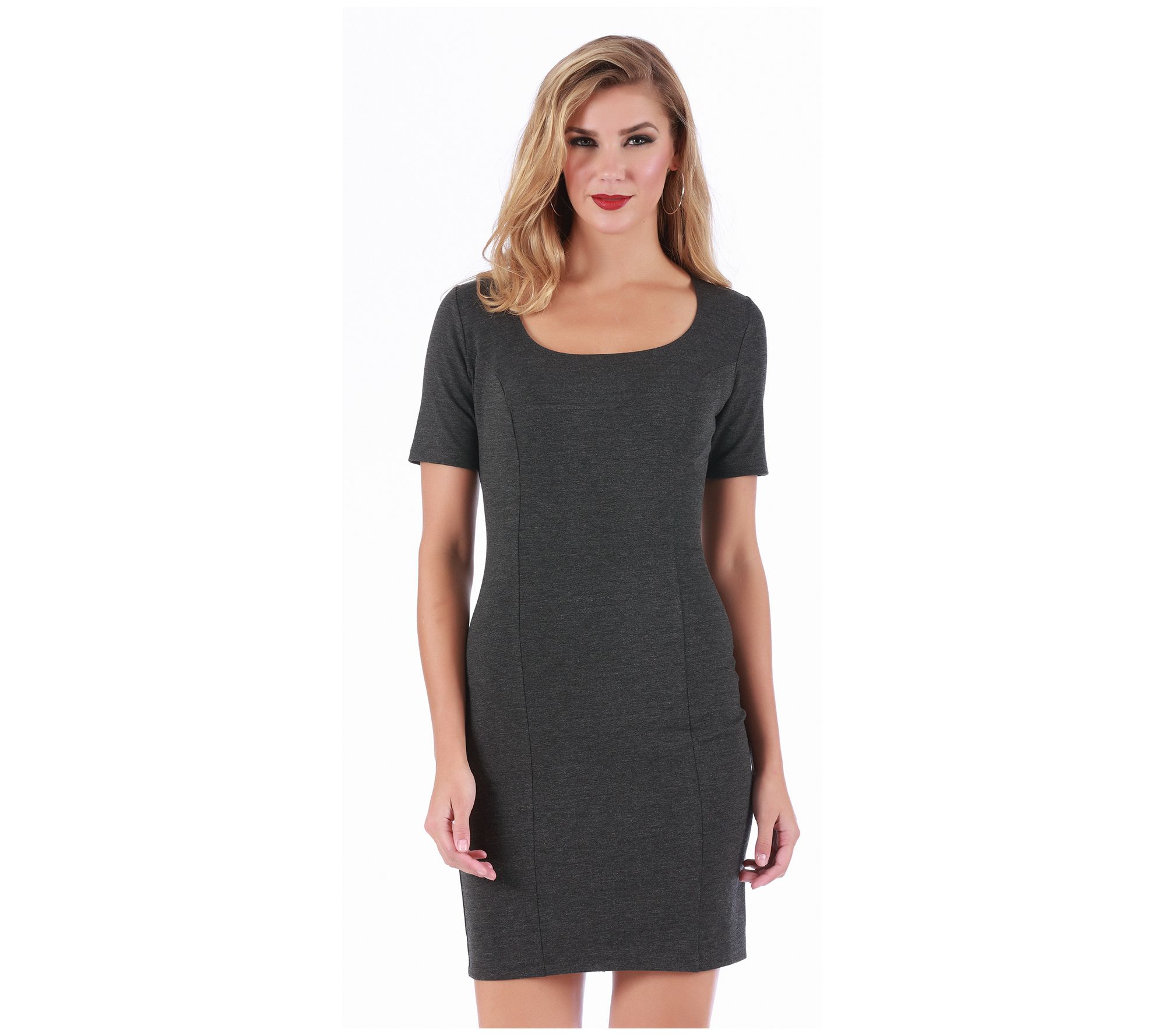 LaMonir Short Sleeve Scoopneck Dress