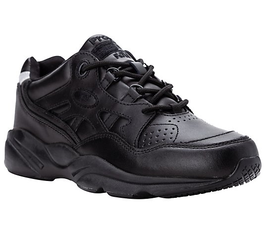 Propet Men's Leather Slip-Resistant Work Shoes- Stark