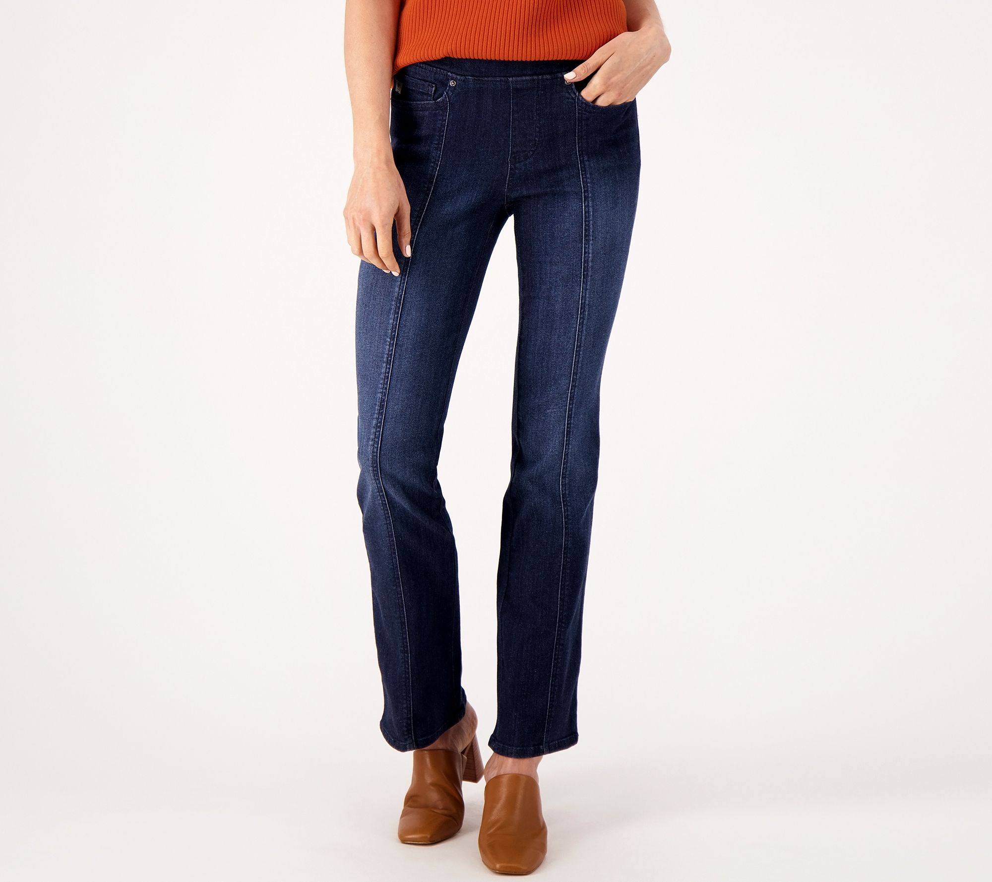 "As Is" Belle by Kim Gravel Pet Primabelle Seamed Boot Cut Jeans