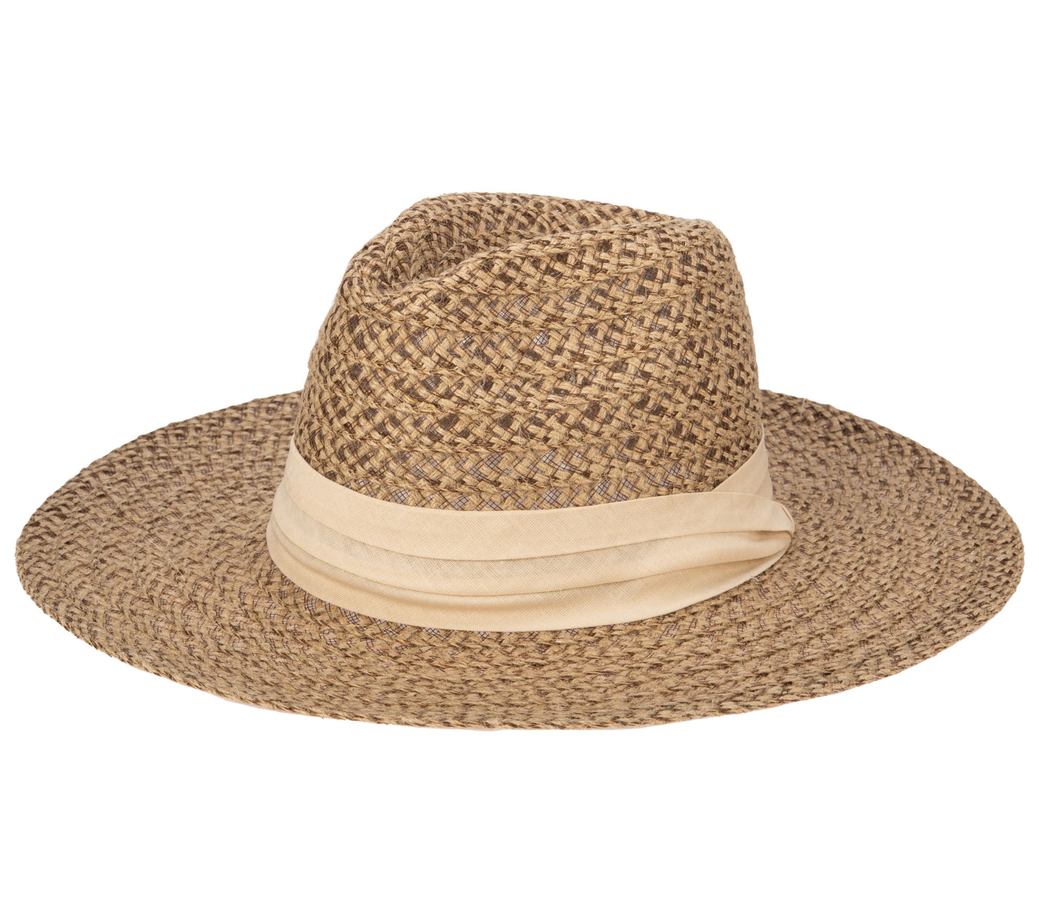 San Diego Hat Co. Braided Hemp Fedora with Pleated Band - QVC.com