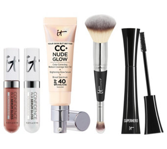 IT Cosmetics CC+ Nude Glow SPF 40 5-Piece Face, Lip & Eye Collection