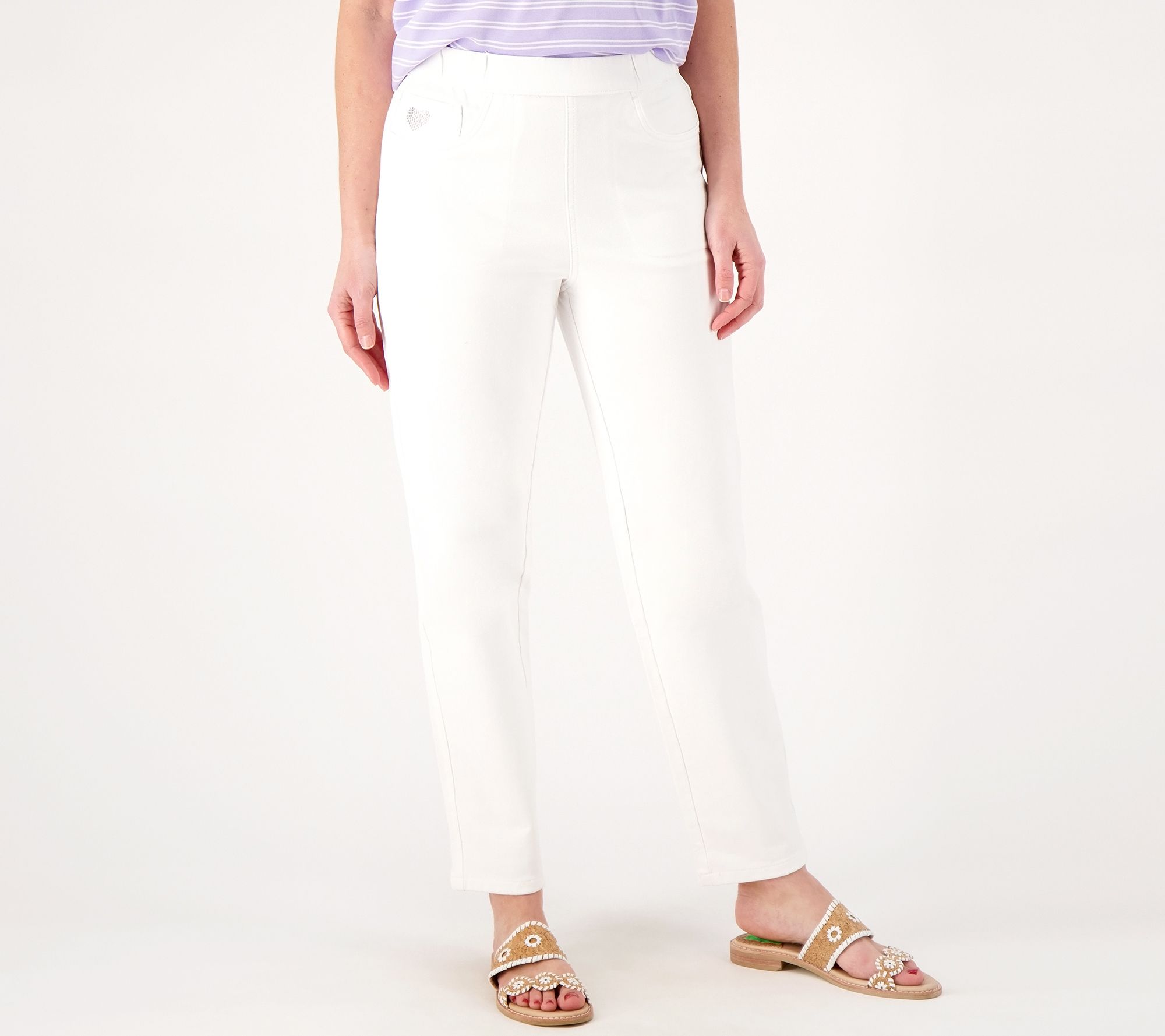 "As Is" Quacker Factory Regular DreamJeanne Pull-On Straight Leg