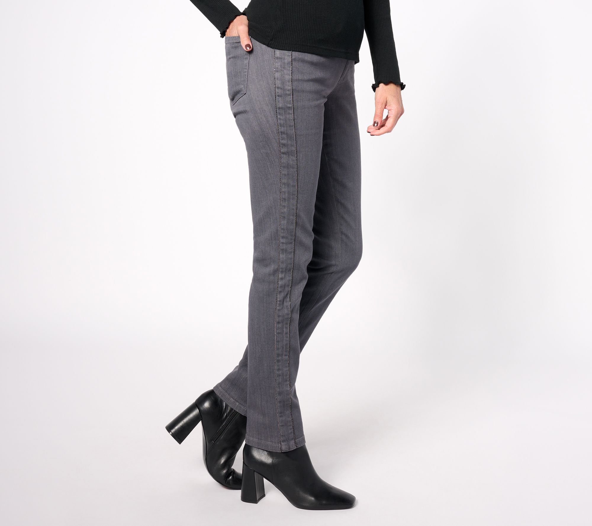Belle by Kim Gravel Pet Primabelle Beaded Slim Straight Jean