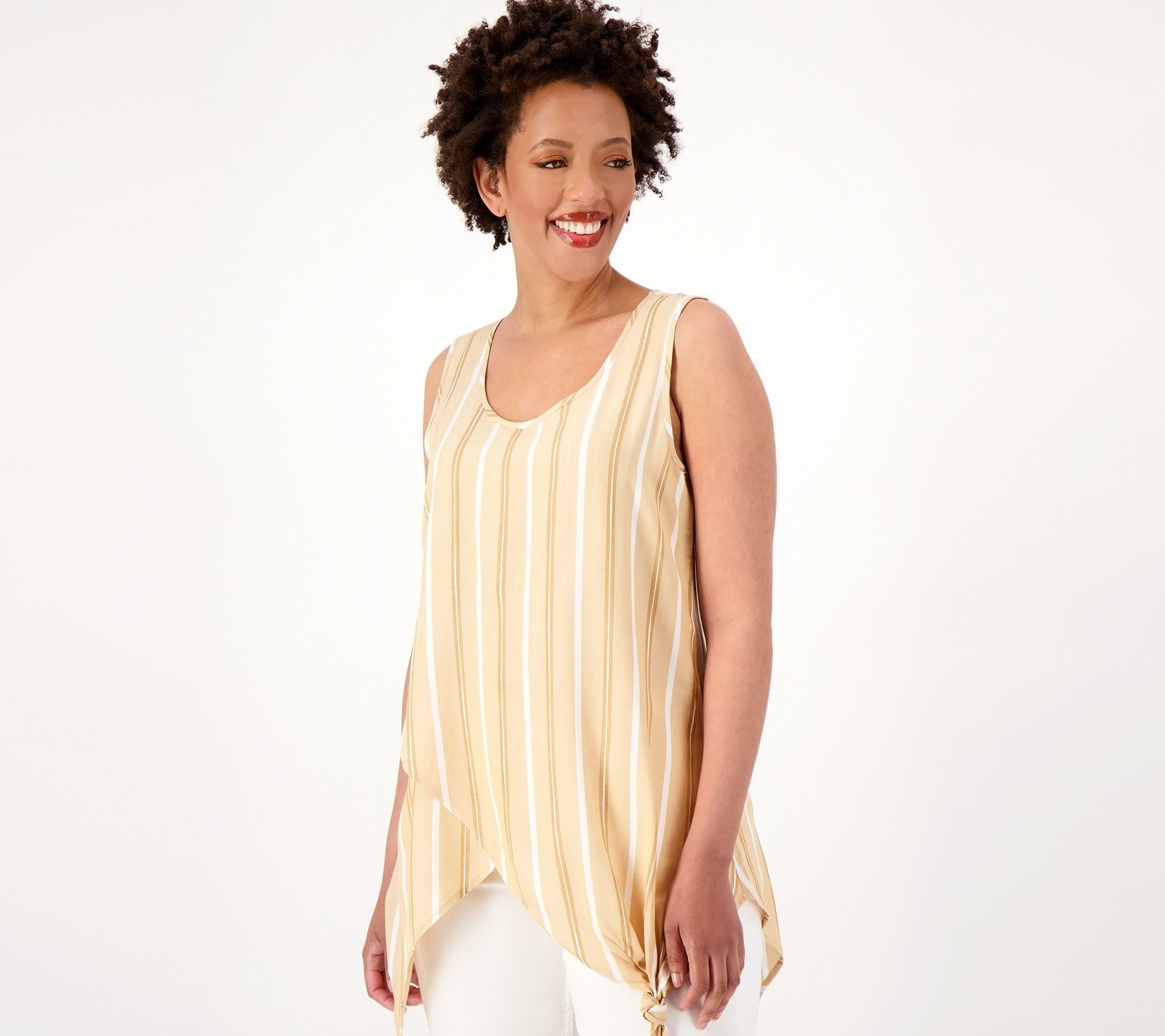 "As Is" Attitudes by Renee Printed Knot Hem Tank Top