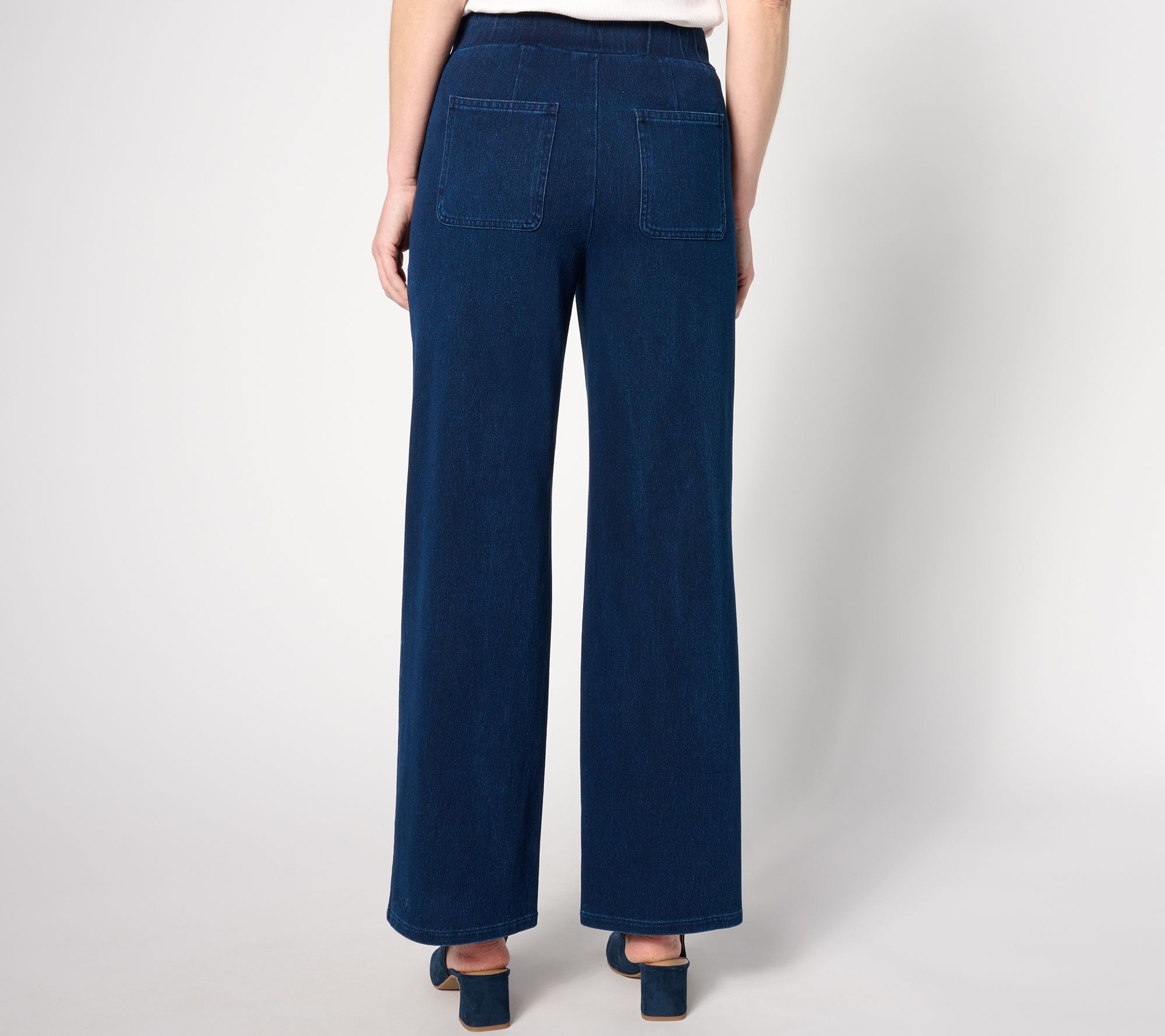 Denim & Co. Comfy Knit Wide-Leg Pant with Smooth Waist 