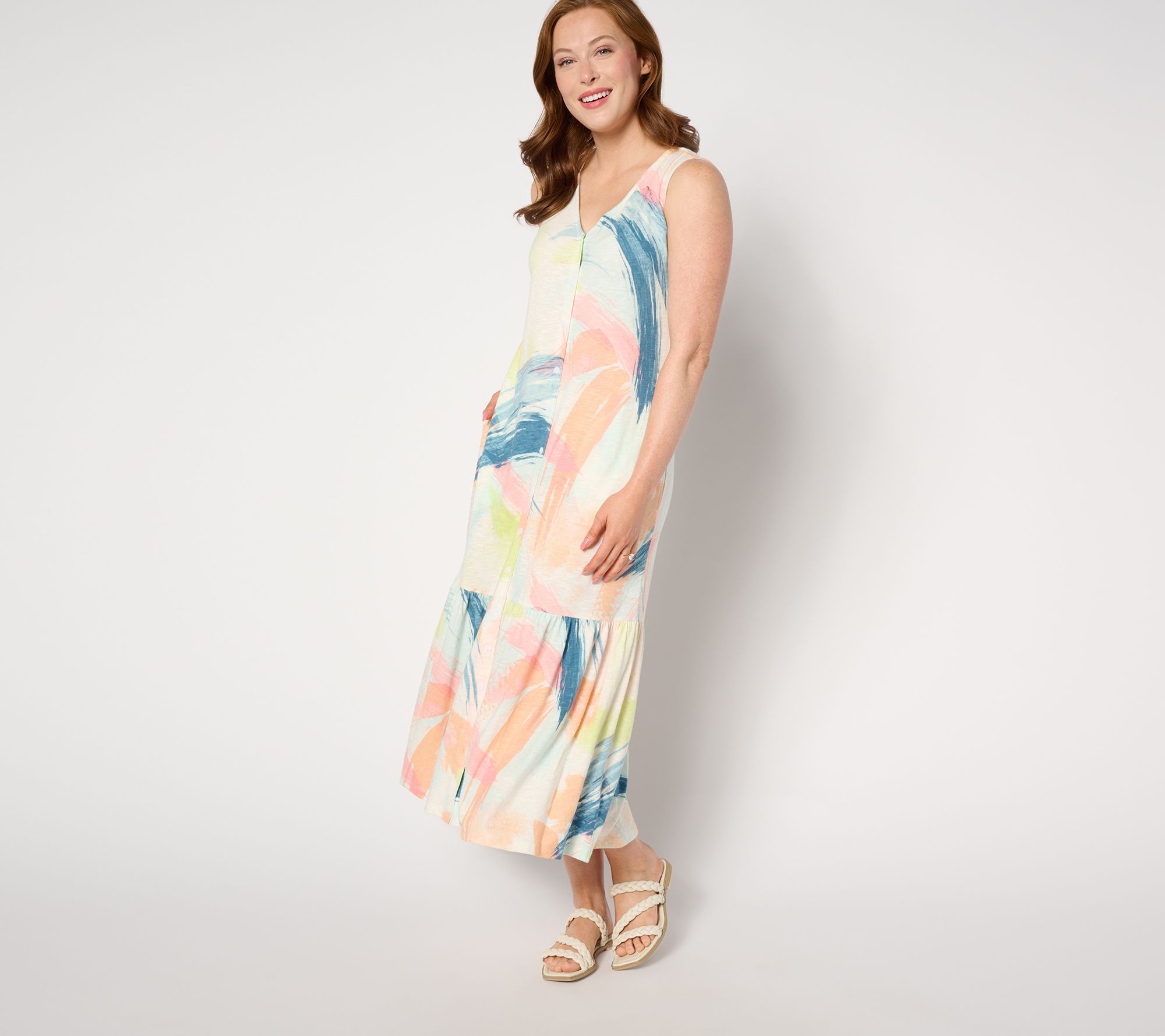 Qvc denim and co shops maxi dress