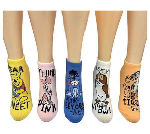 Winnie the Pooh & Friends No-Show Socks Set - 5Pair