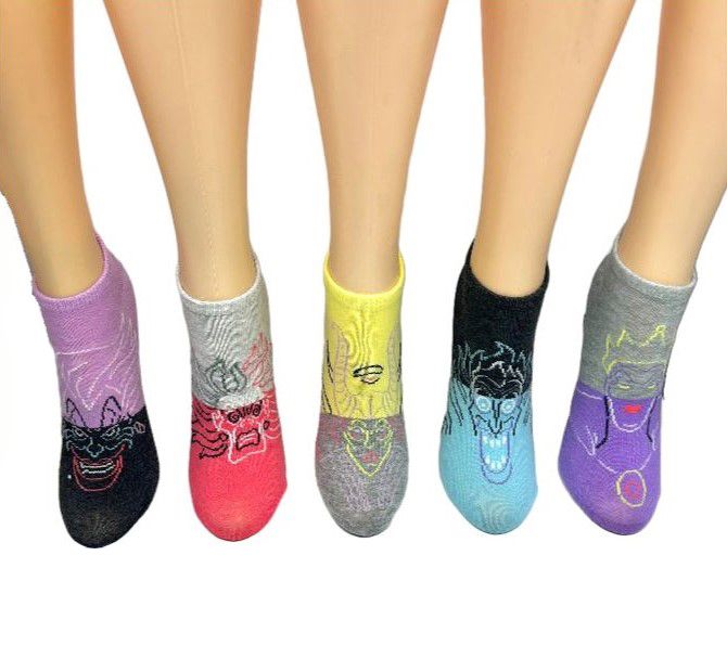 Disney Ladies' Get Wicked Villian No-Show SockSet - 5 Pair