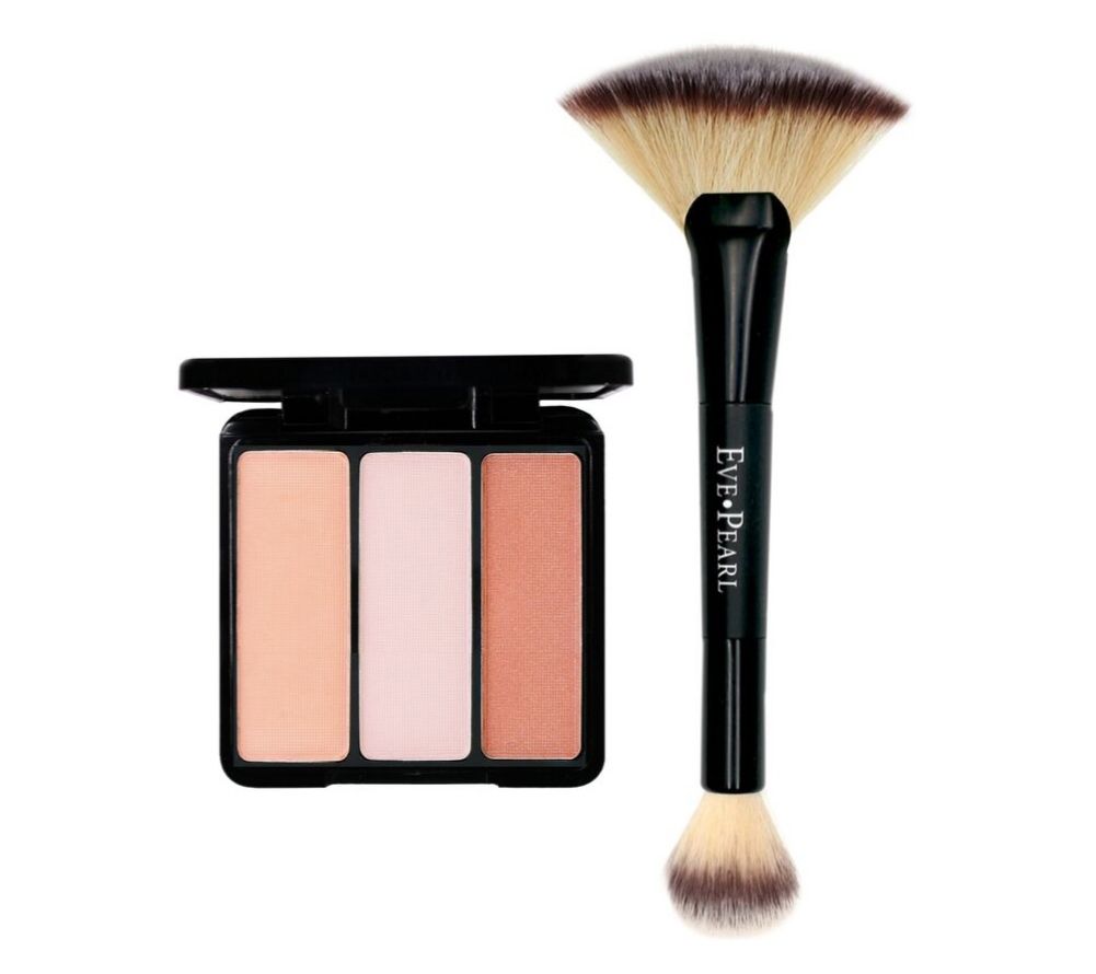 EVE PEARL Blush Trio & 204 Dual Fan Highlighter Brush