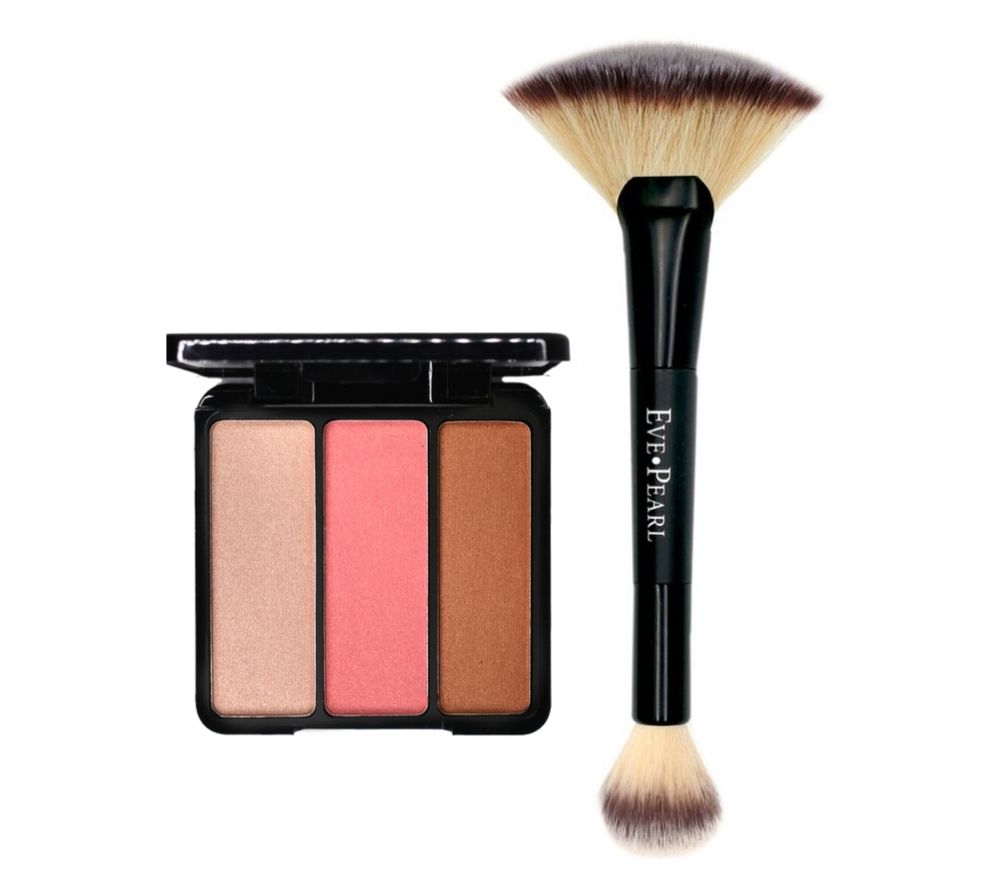 EVE PEARL Blush Trio & 204 Dual Fan Highlighter Brush
