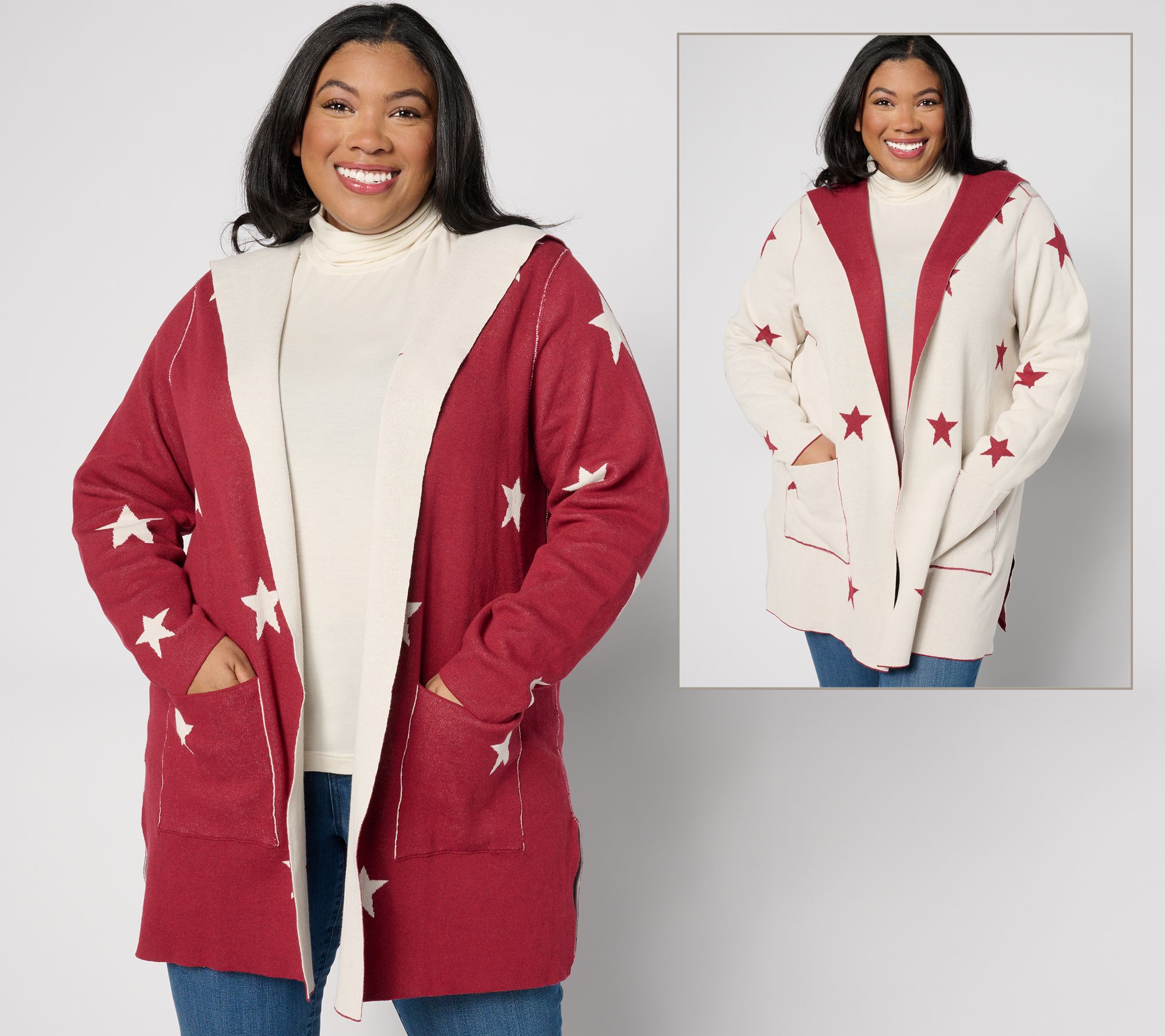 "As Is" Belle by Kim Gravel Reversibelle Star Power Cardigan
