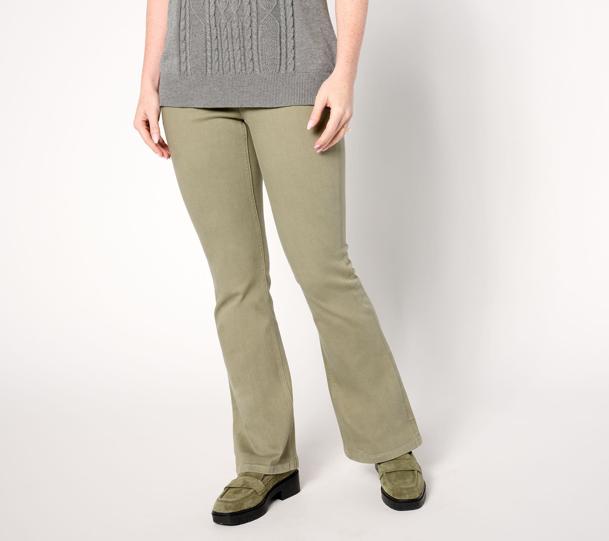 Denim & Co. Tall Easy Stretch Full Length Baby Boot Pant