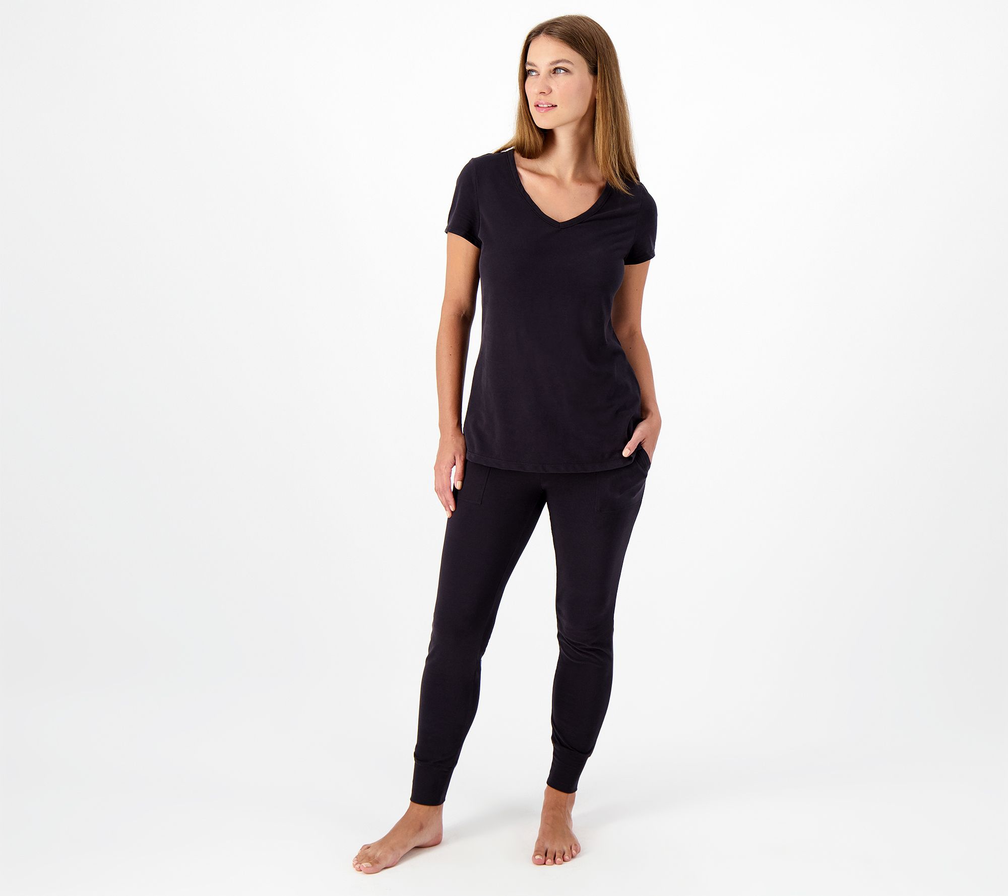 "As Is" Lusome Everyday V-neck Top and Joggers Pajama Set