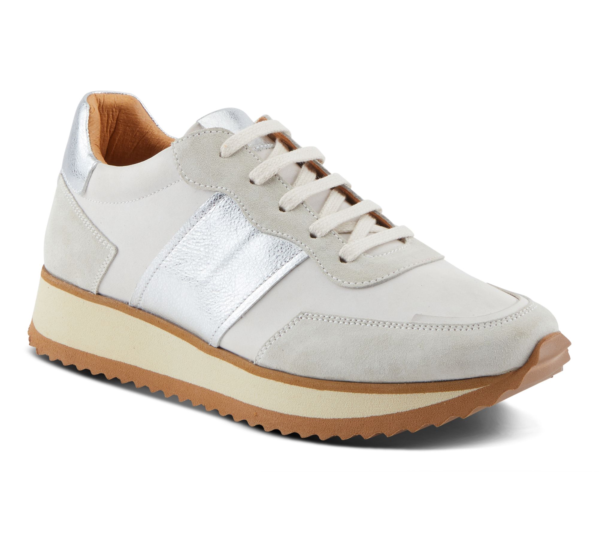 Spring Step Leather and Suede Sneakers - Compter
