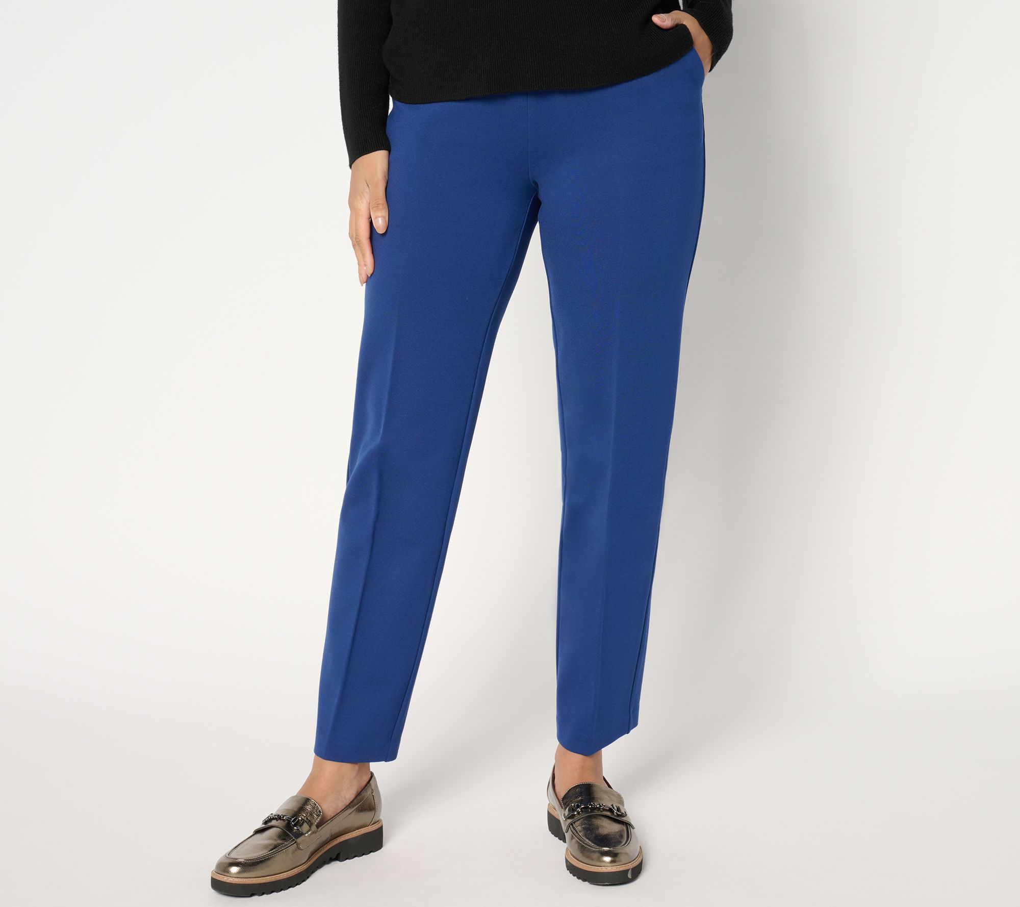 Isaac Mizrahi Live! Regular Sublime Stretch Ponte Straight Ankle Pants