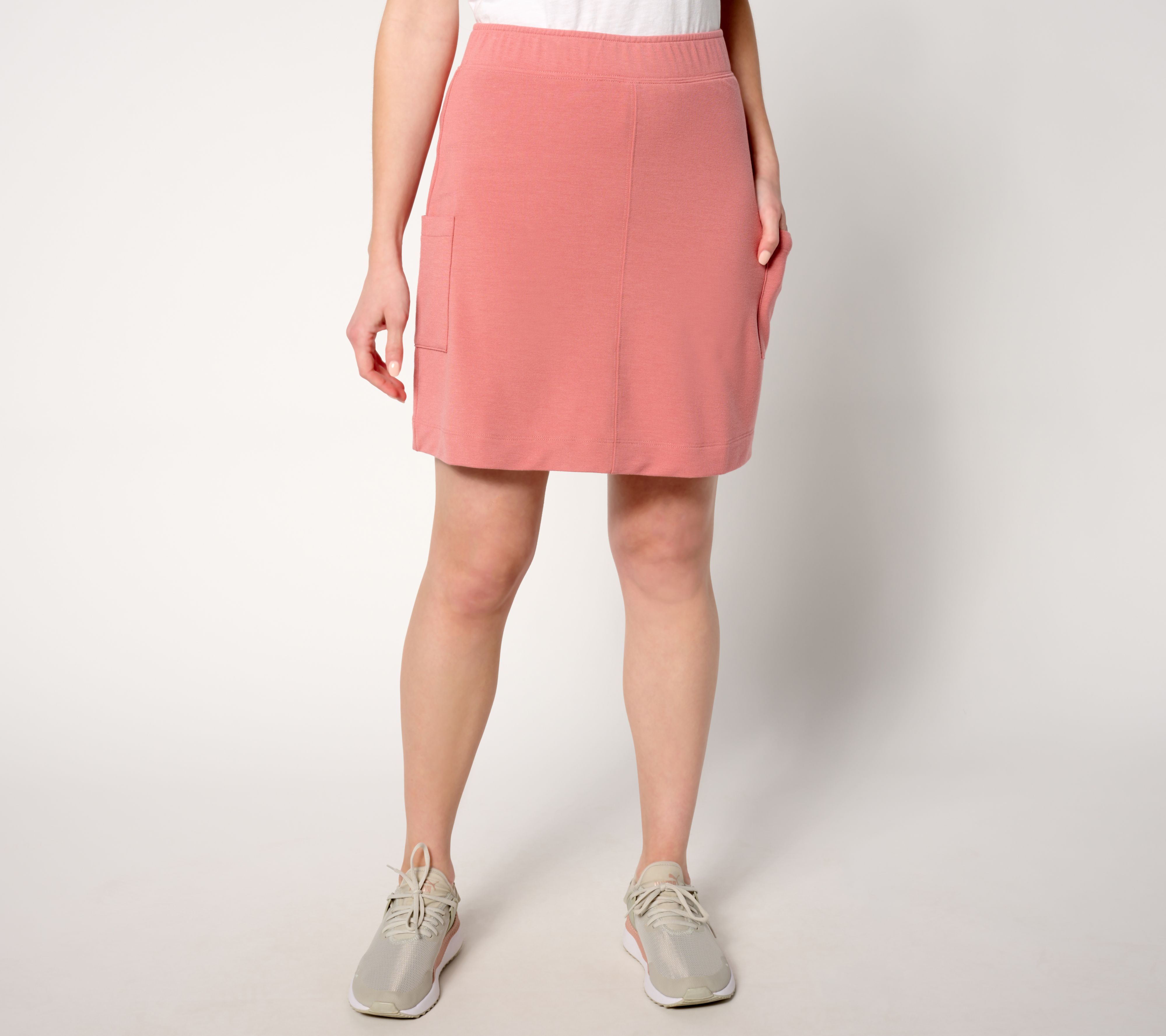 "As Is" Denim & Co. Active Reg Soft Blend Knit Cargo Skort