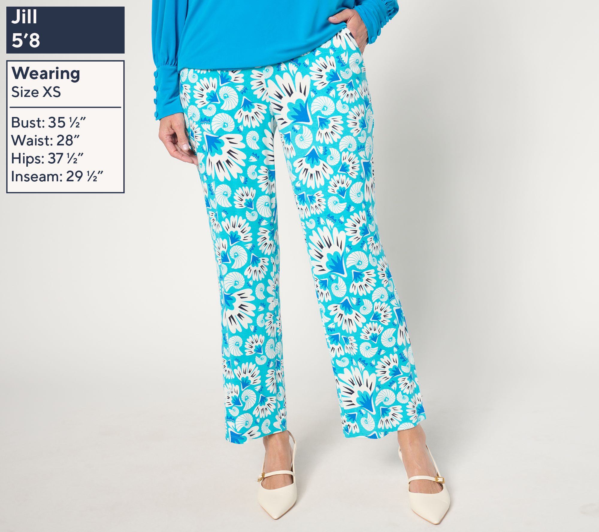Susan Graver Soleil Printed Knit Ankle Pant - QVC.com