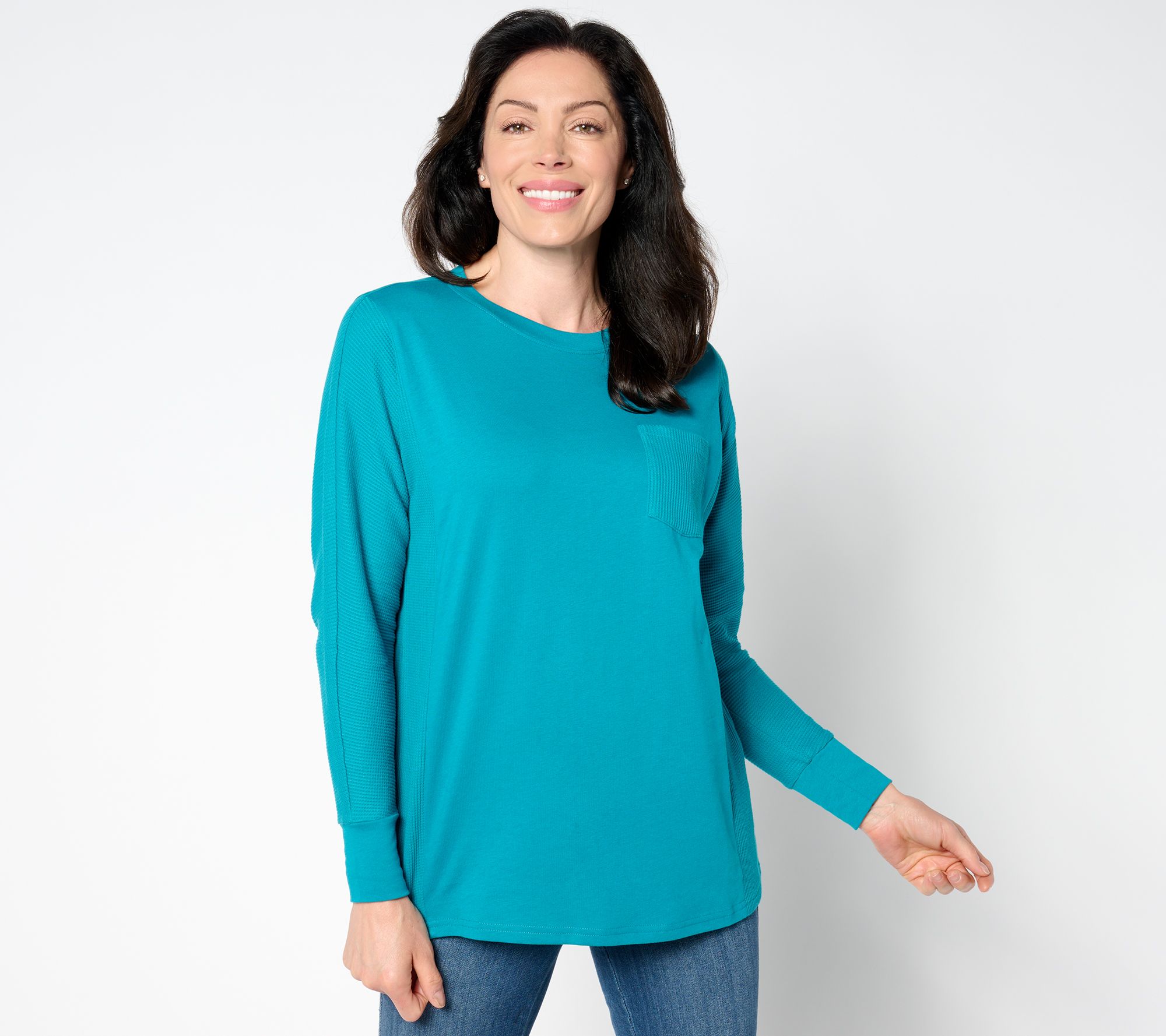 "As Is" Belle by Kim Gravel Mixed Media Waffle & Jersey Slouchy Top
