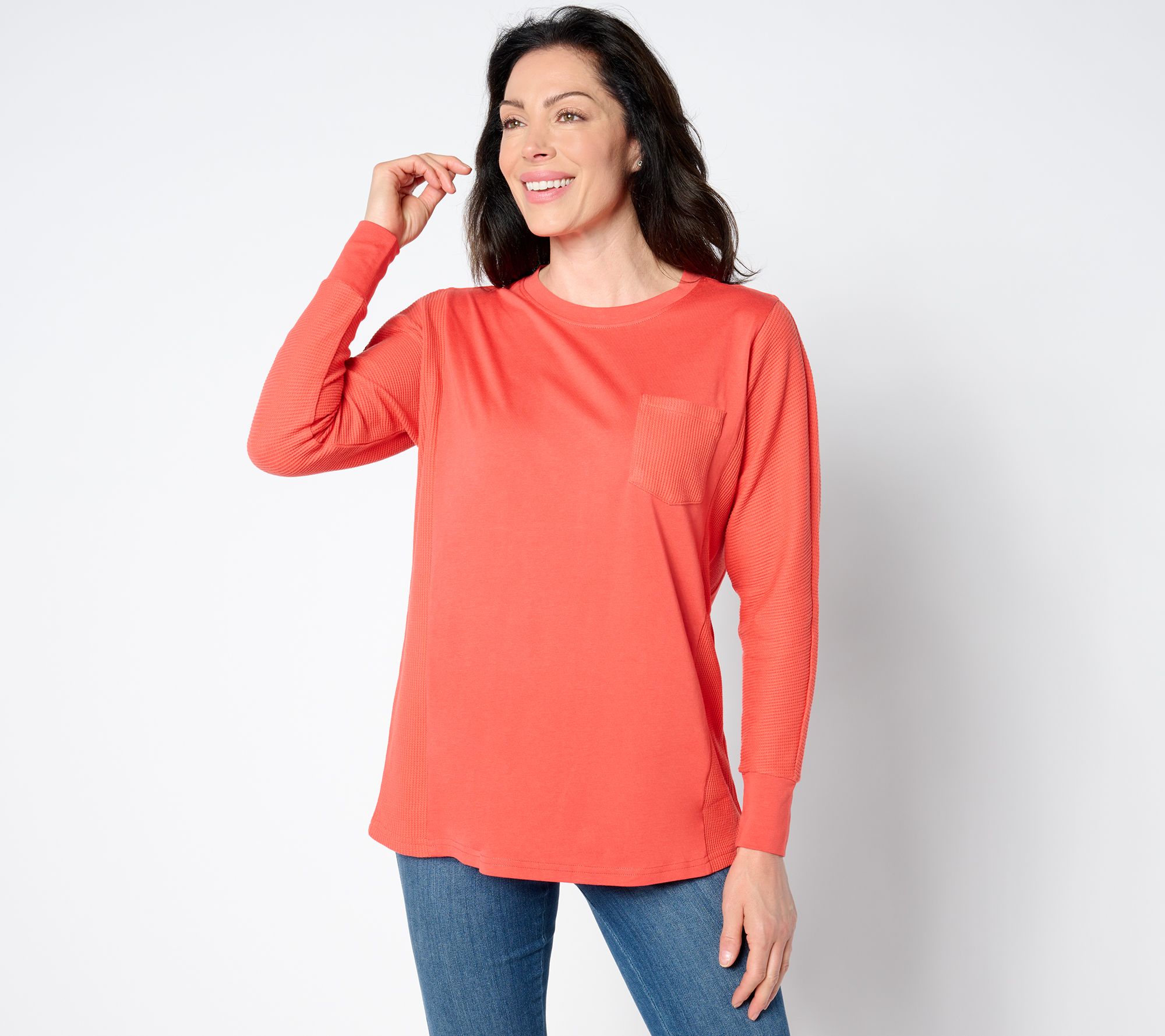"As Is" Belle by Kim Gravel Mixed Media Waffle & Jersey Slouchy Top