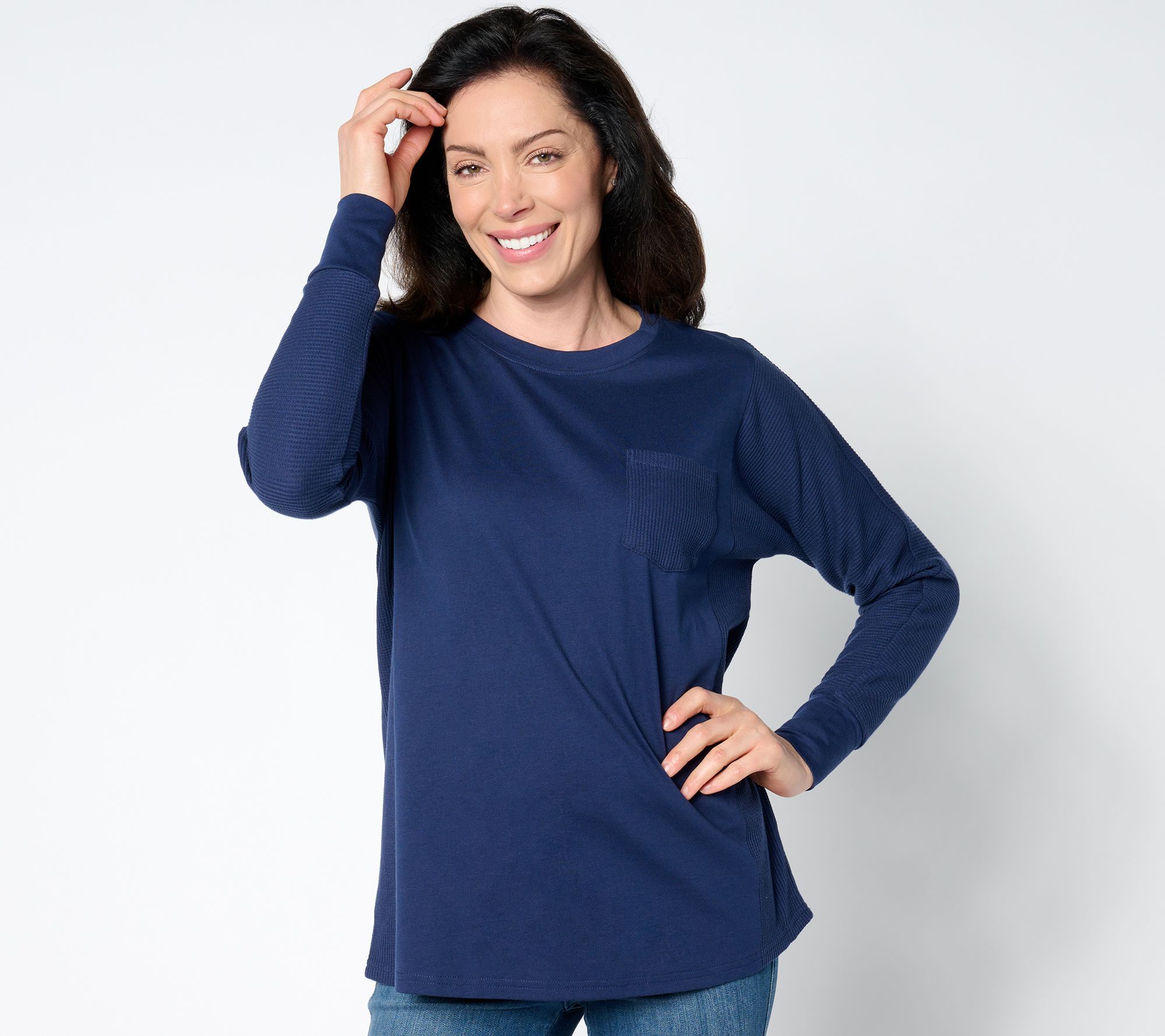 "As Is" Belle by Kim Gravel Mixed Media Waffle & Jersey Slouchy Top