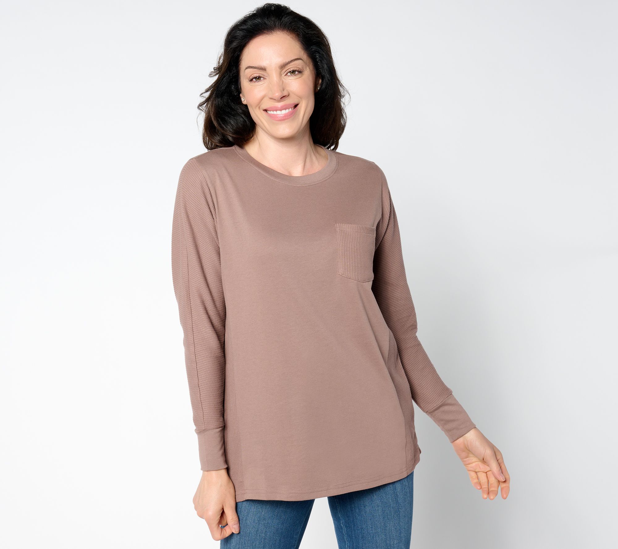 "As Is" Belle by Kim Gravel Mixed Media Waffle & Jersey Slouchy Top