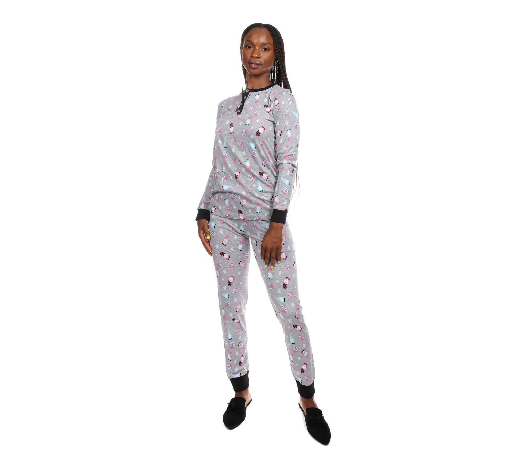 Memoi Women's PJs in a Pouch Holiday Gnomes Pajama Set