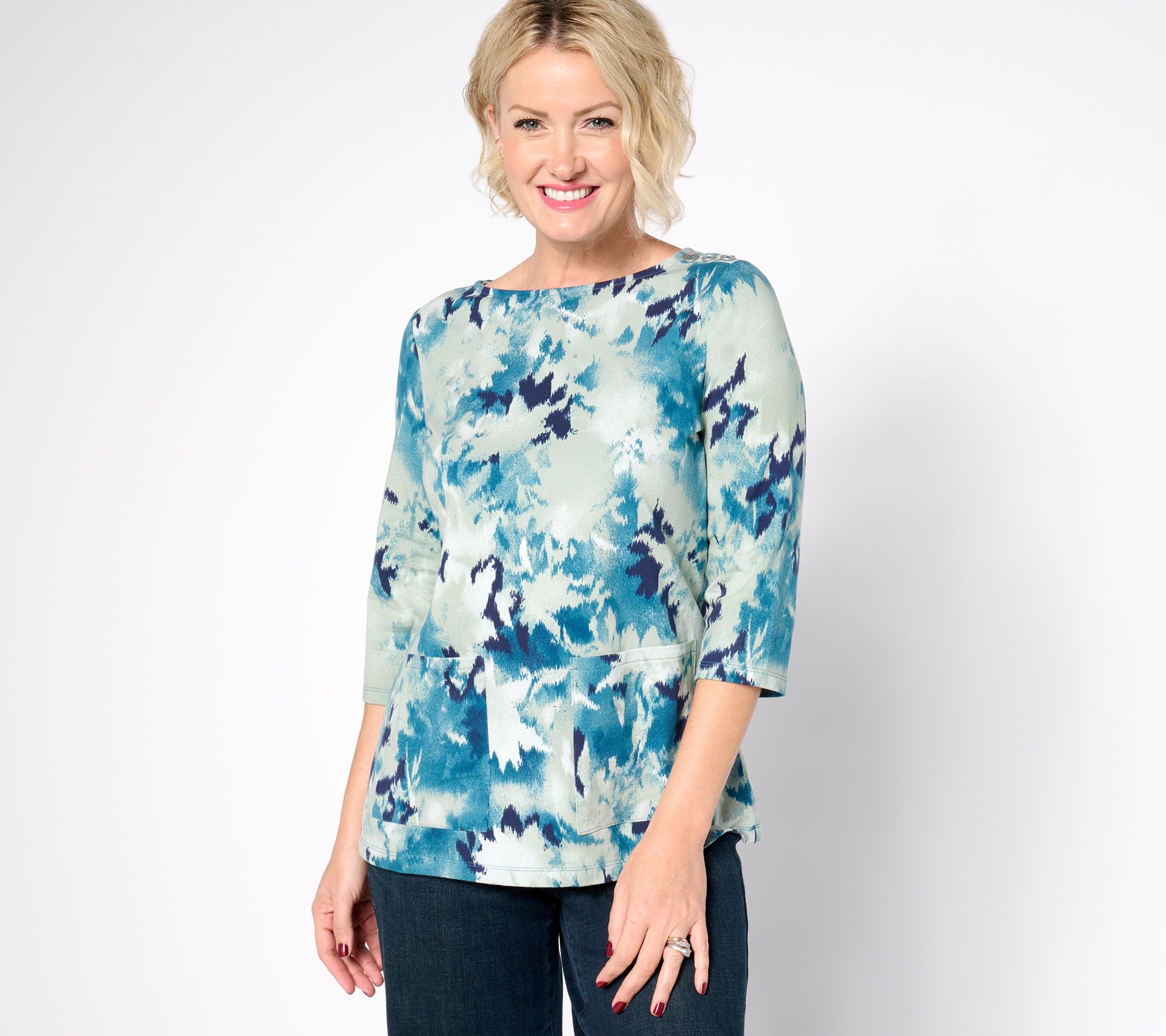 Denim & Co. Regular Perfect Jersey Boatneck Tunic