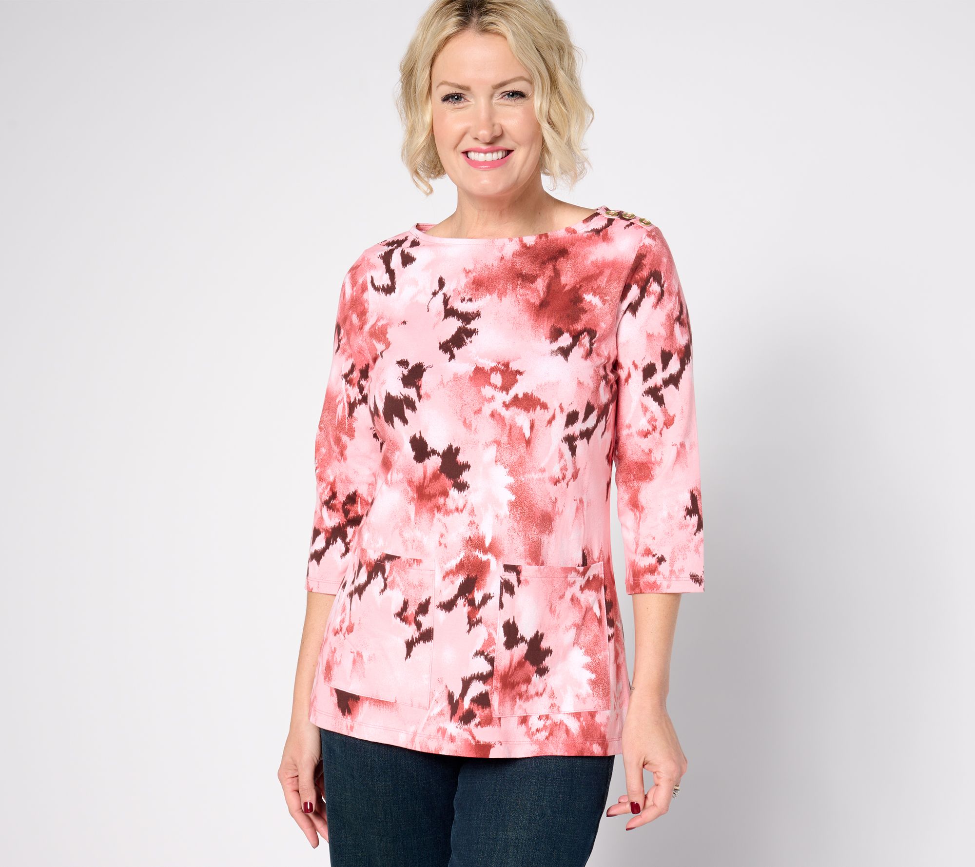 Denim & Co. Regular Perfect Jersey Boatneck Tunic