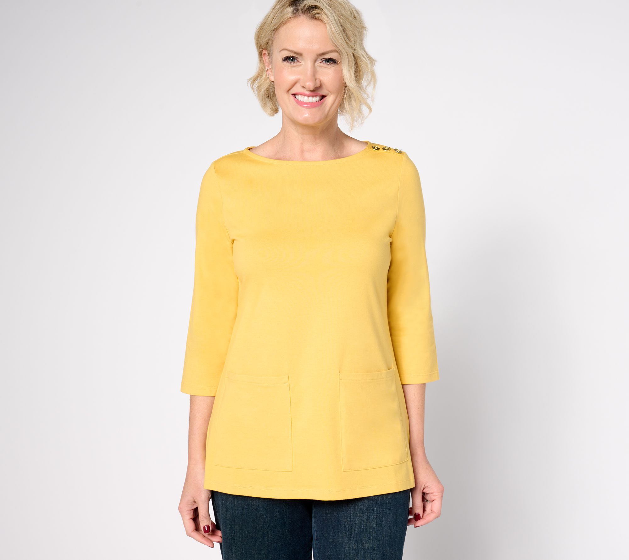 Denim & Co. Regular Perfect Jersey Boatneck Tunic