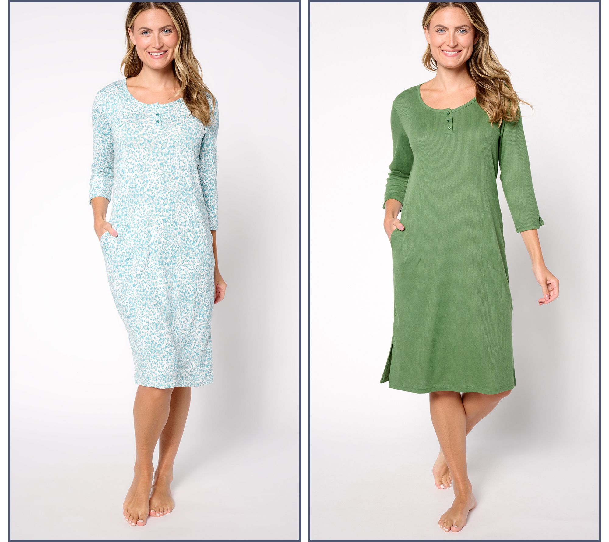 "As Is" MUK LUKS Ribbed Knit & Cloud Knit Pack of 2 Dresses