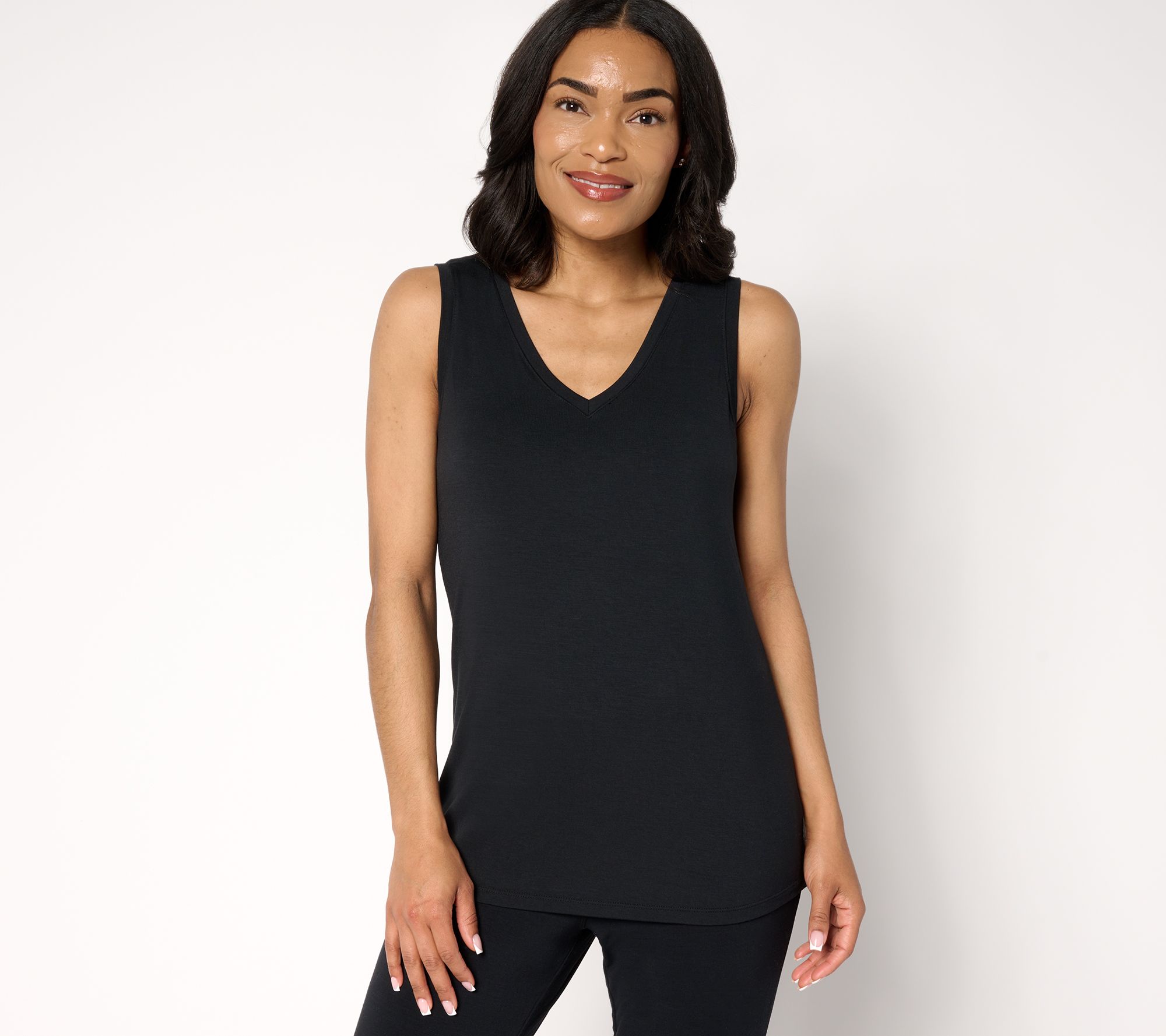 Modern Soul Soothing Knit Jersey V-Neck Tank w/ Support System