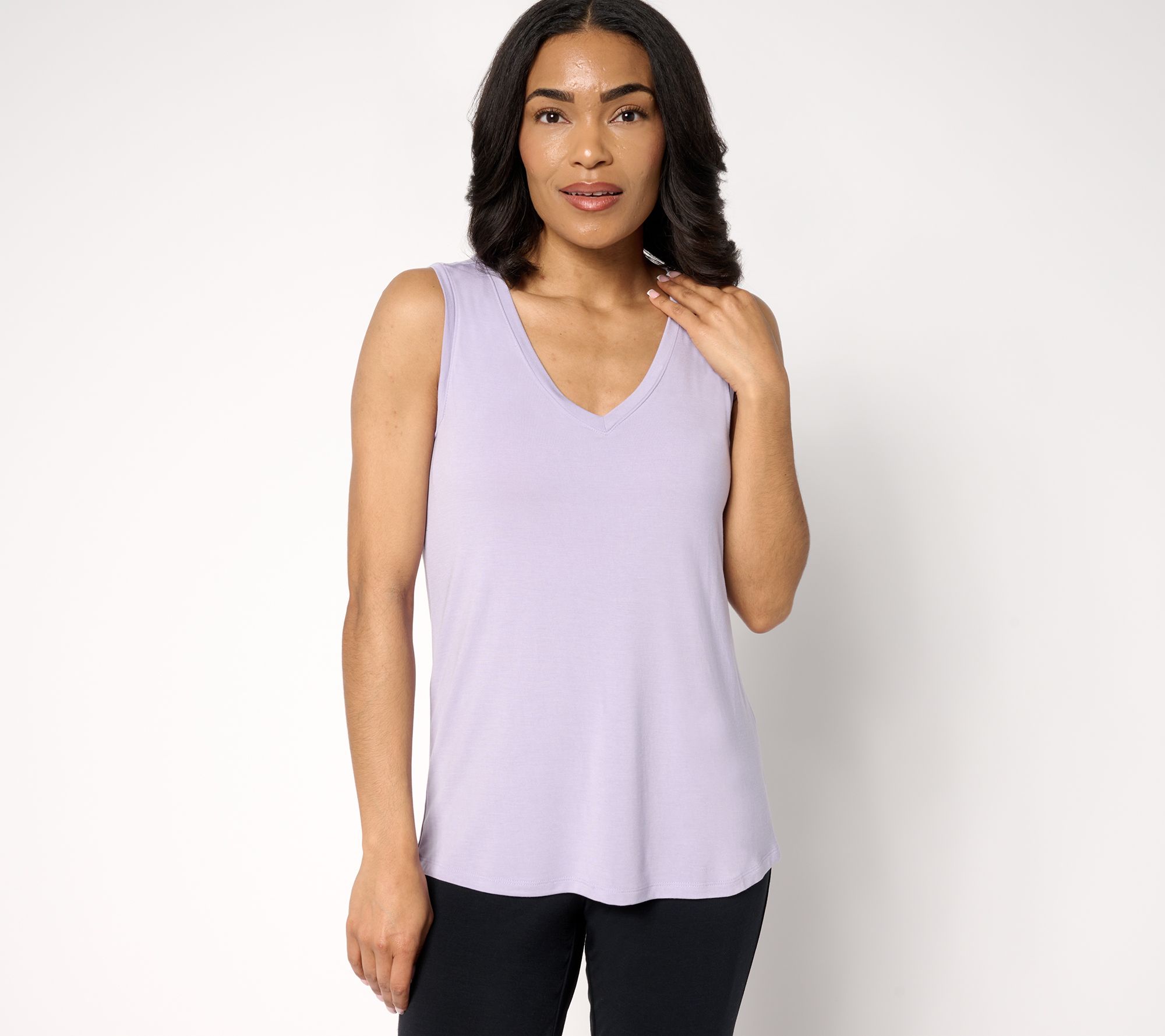 Modern Soul Soothing Knit Jersey V-Neck Tank w/ Support System