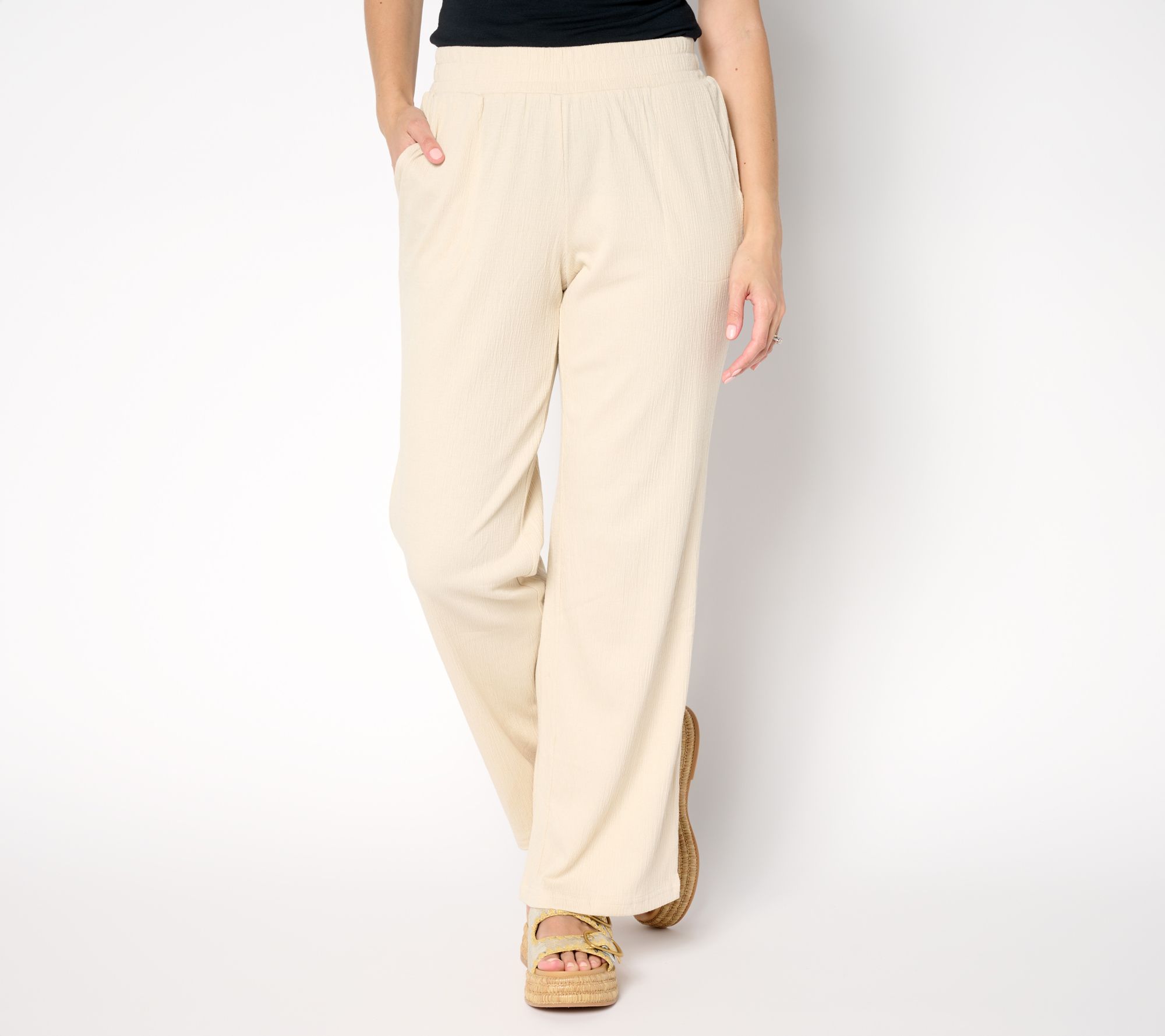 Belle by Kim Gravel Regular Packabelle Getaway Solid Beach Pant