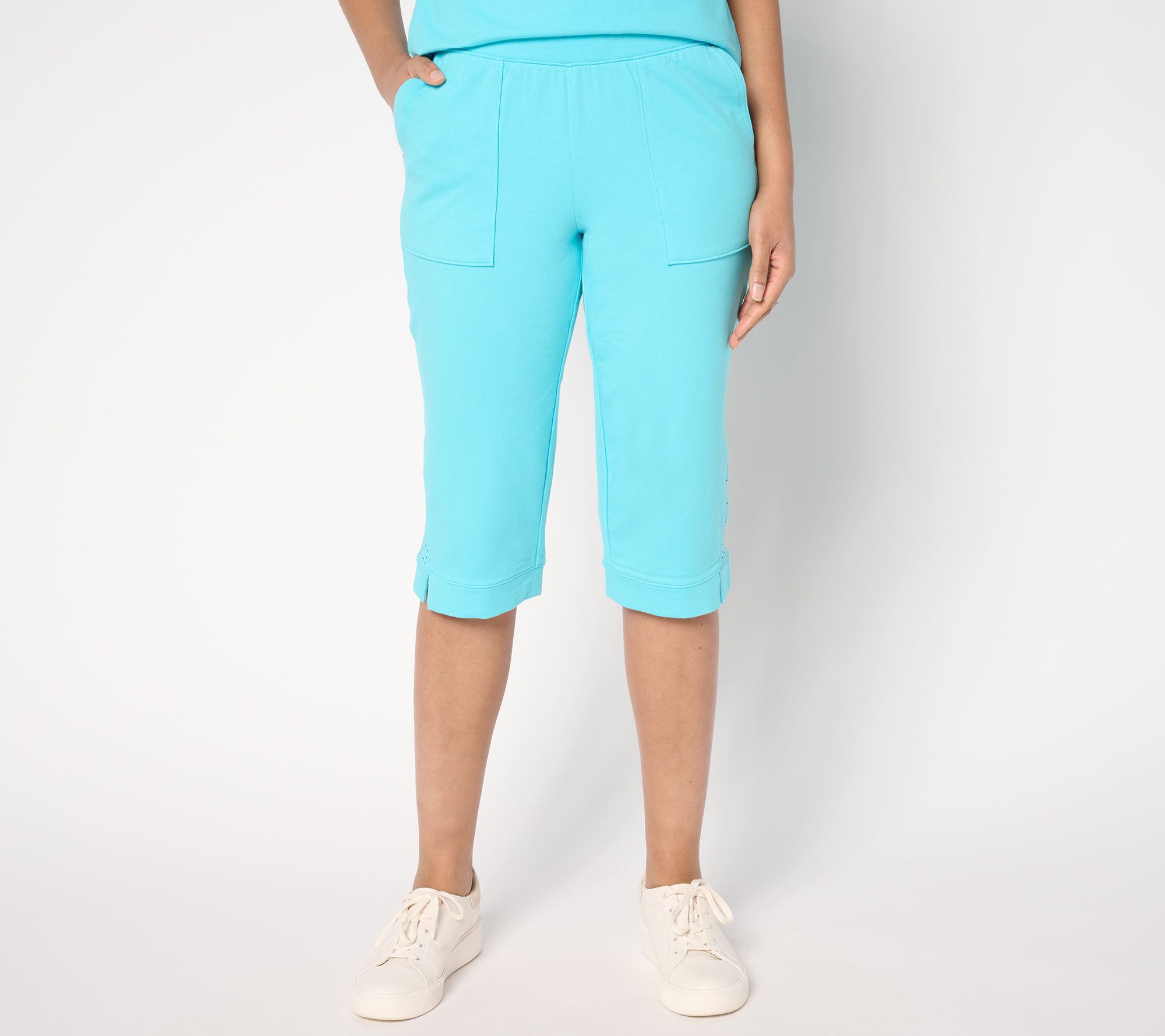 Sport Savvy Petite Eyelet and French Terry Skimmer Pant
