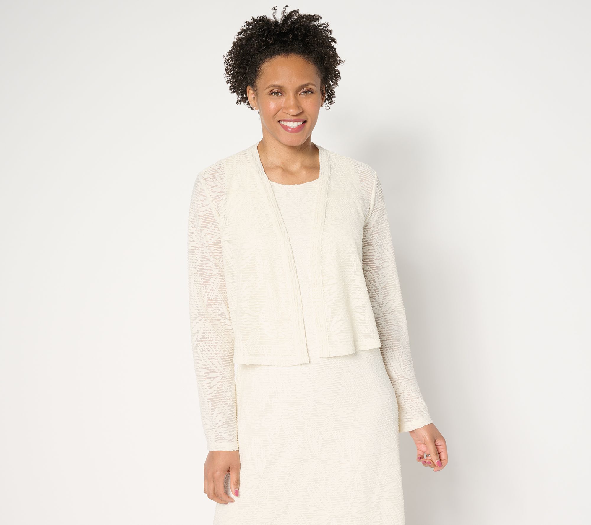 Attitudes by Renee Floral Illusion Jacquard Topper