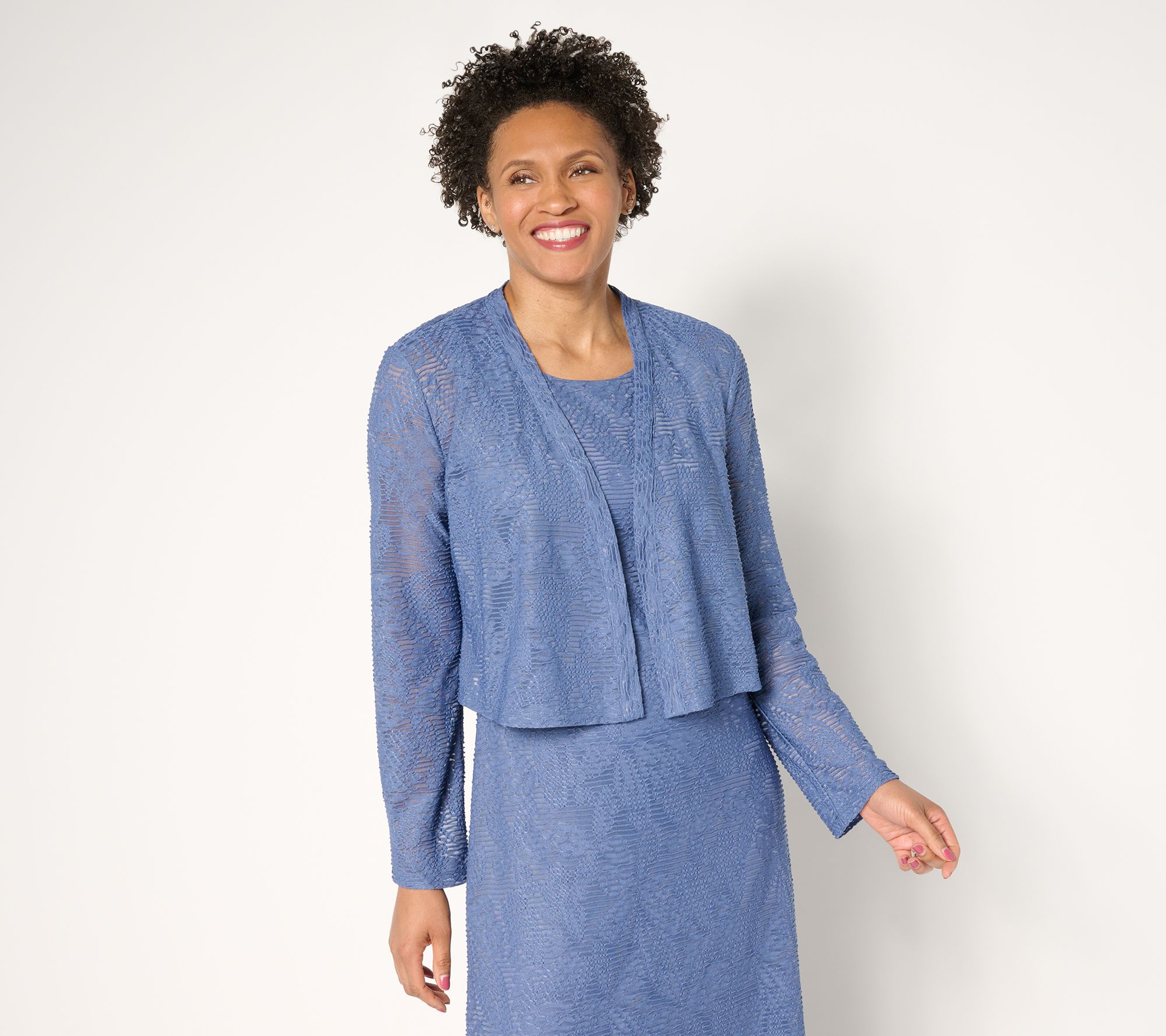 Attitudes by Renee Floral Illusion Jacquard Topper